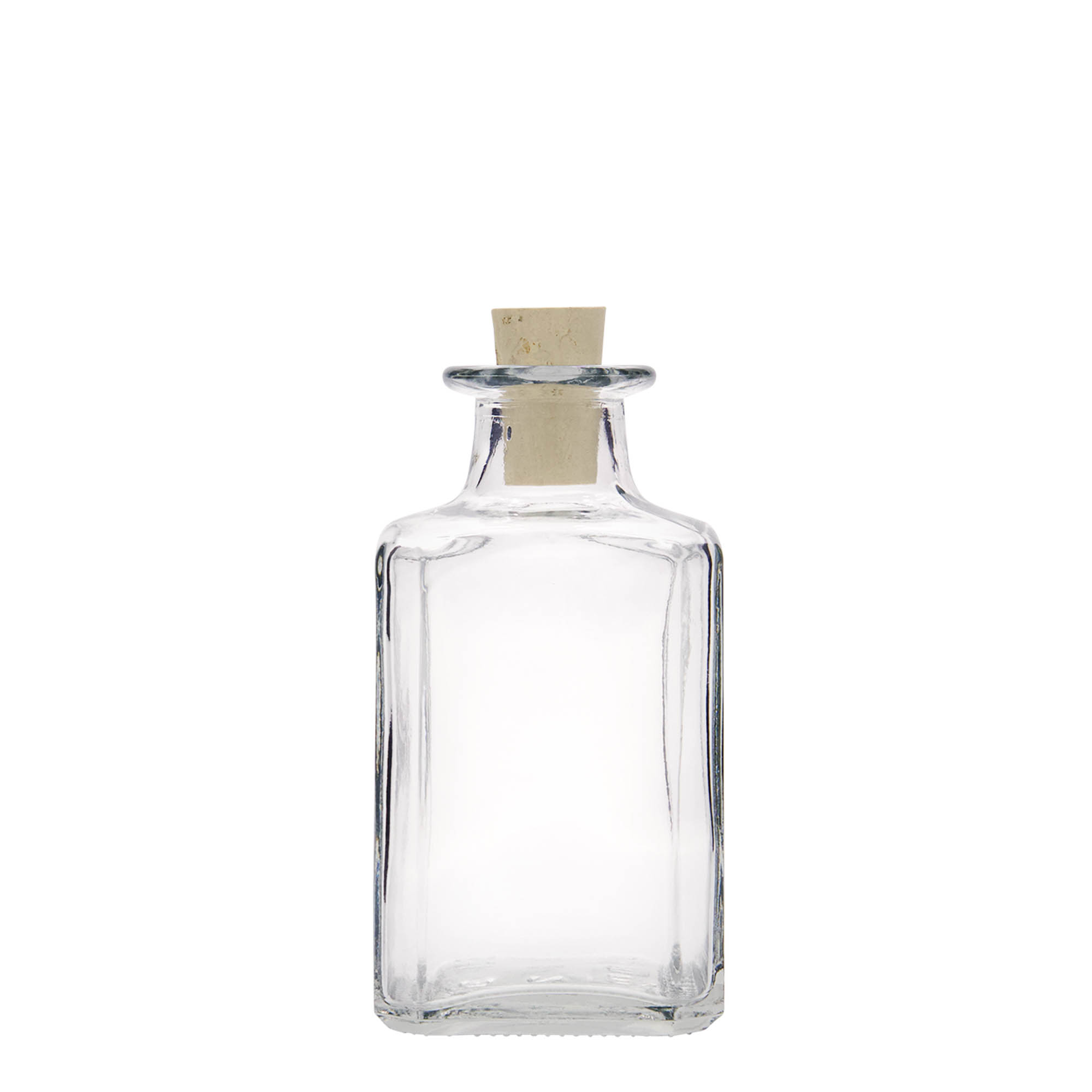 Bouteille en verre 250 ml 'Torben', carrée, ouverture : bouchon en liège Bouteille en verre 250 ml 'Torben', carrée, ouverture : bouchon en liège