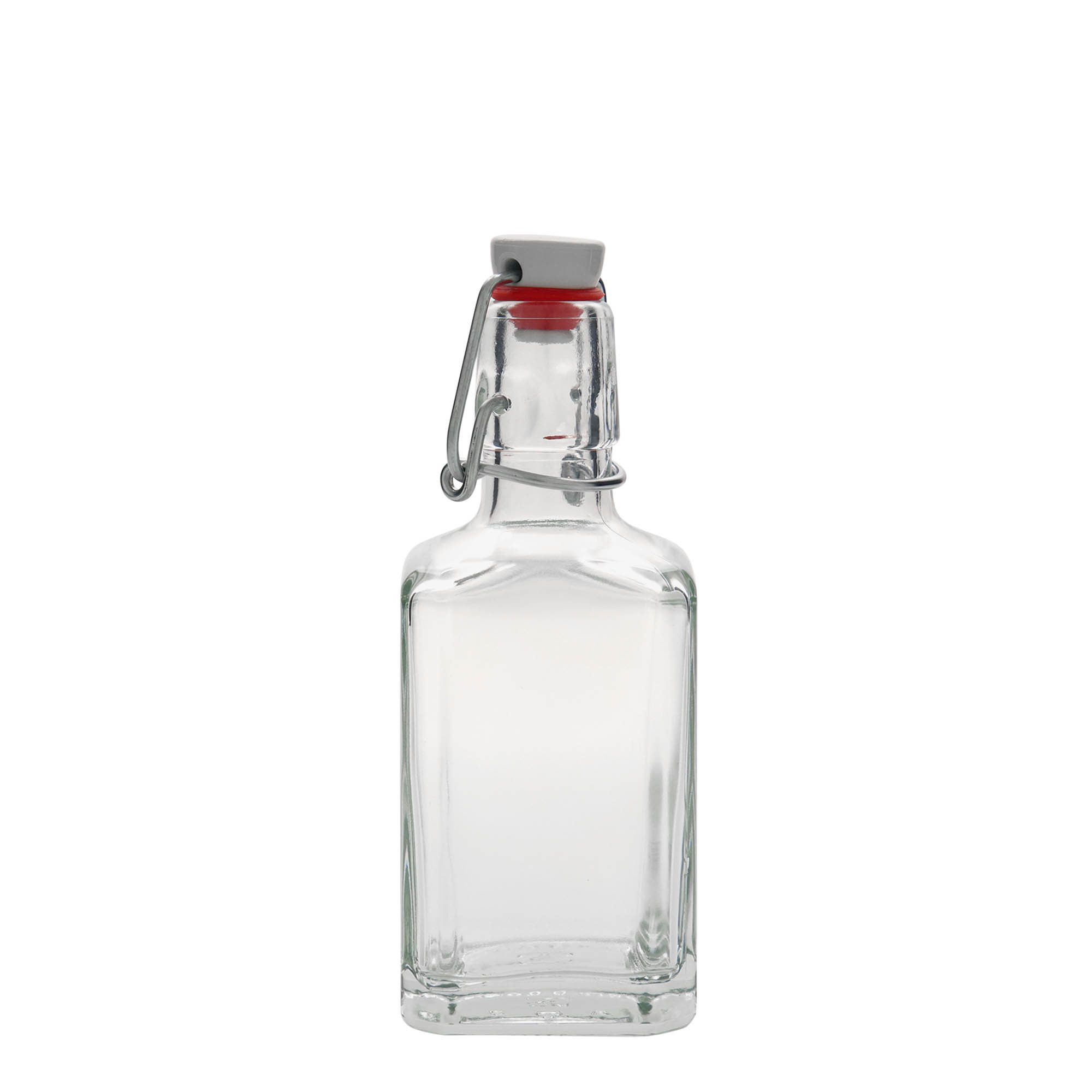 Flacon en verre 250 ml « Rialto », carré, ouverture : fermeture à bascule Flacon en verre 250 ml « Rialto », carré, ouverture : fermeture à bascule