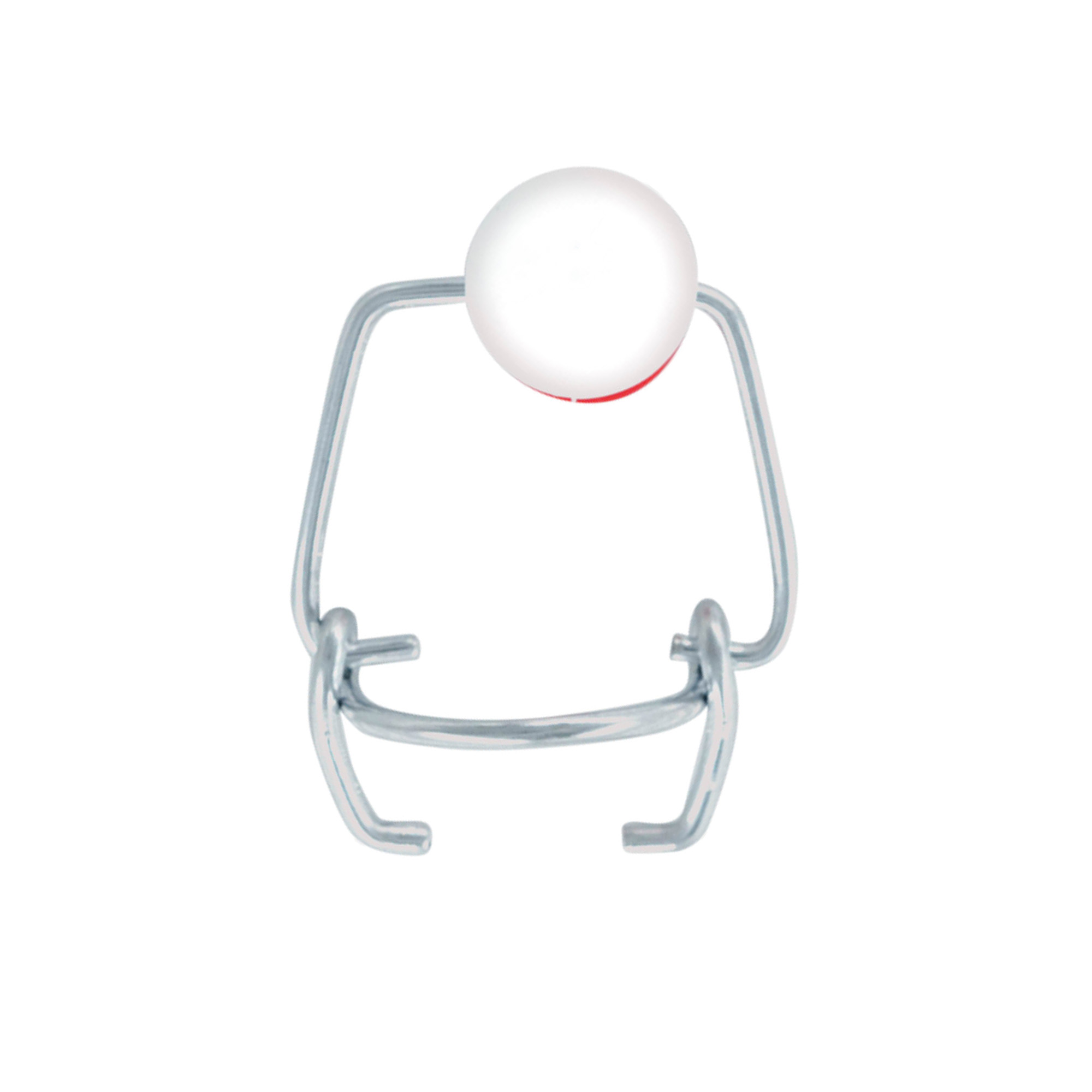 Fermeture à clip mini, plastique, rouge-blanc Fermeture à clip mini, plastique, rouge-blanc