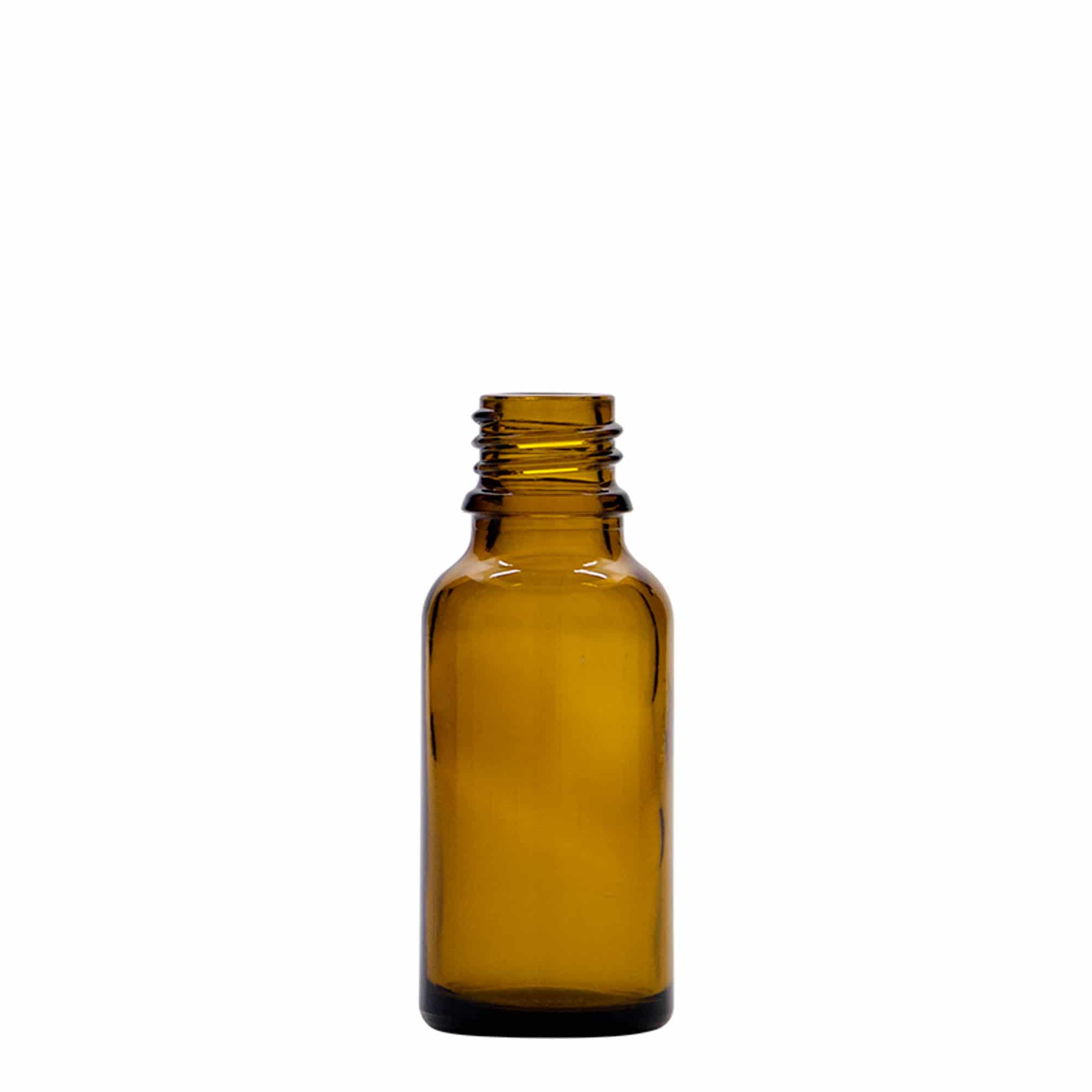 Flacon compte-gouttes 20 ml Médical, verre, brun, embouchure : DIN 18