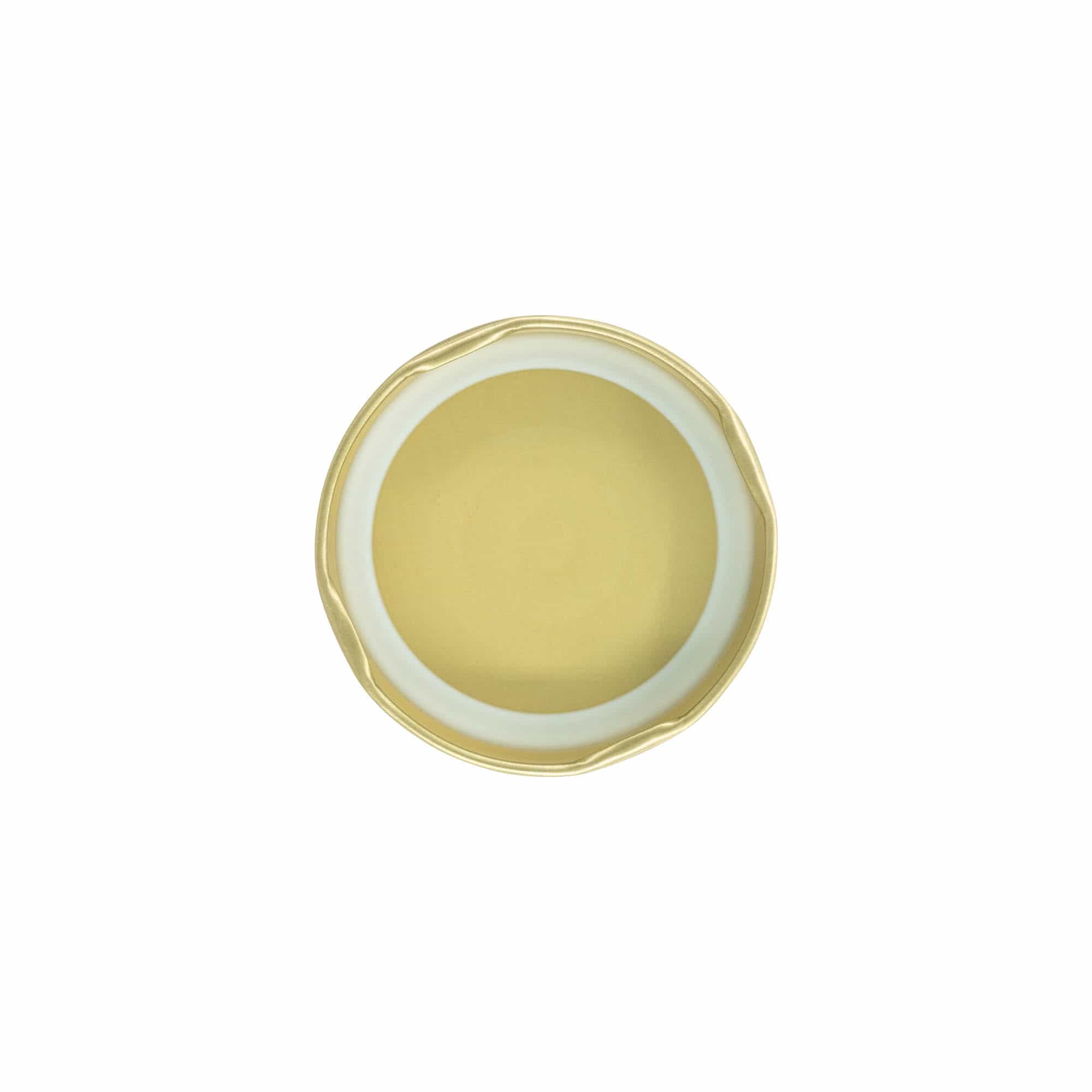 Bouchon à vis, tôle blanche, doré, pour ouverture : TO 63 Bouchon à vis, tôle blanche, doré, pour ouverture : TO 63