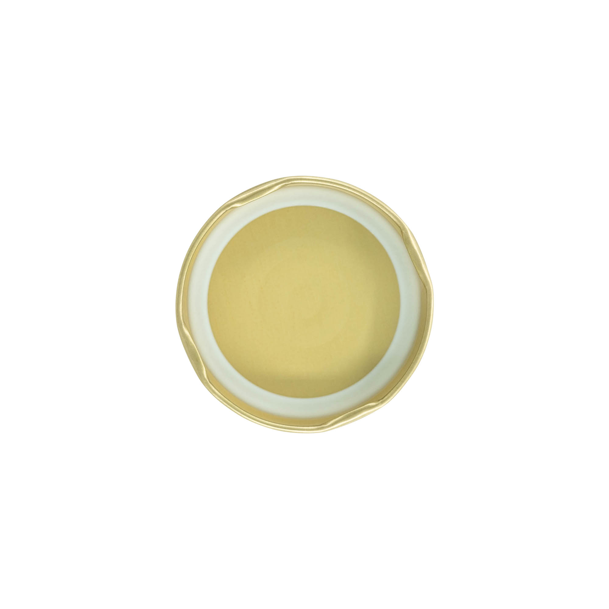 Bouchon à vis, tôle blanche, doré, pour ouverture : TO 63 Bouchon à vis, tôle blanche, doré, pour ouverture : TO 63