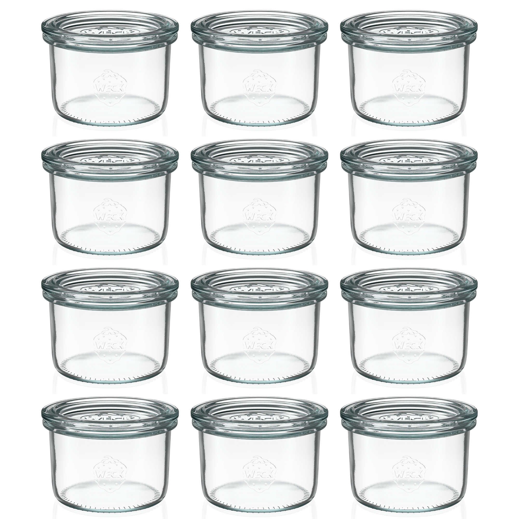 12x 200 ml bocal WECK à renversement avec couvercle en verre RR 80