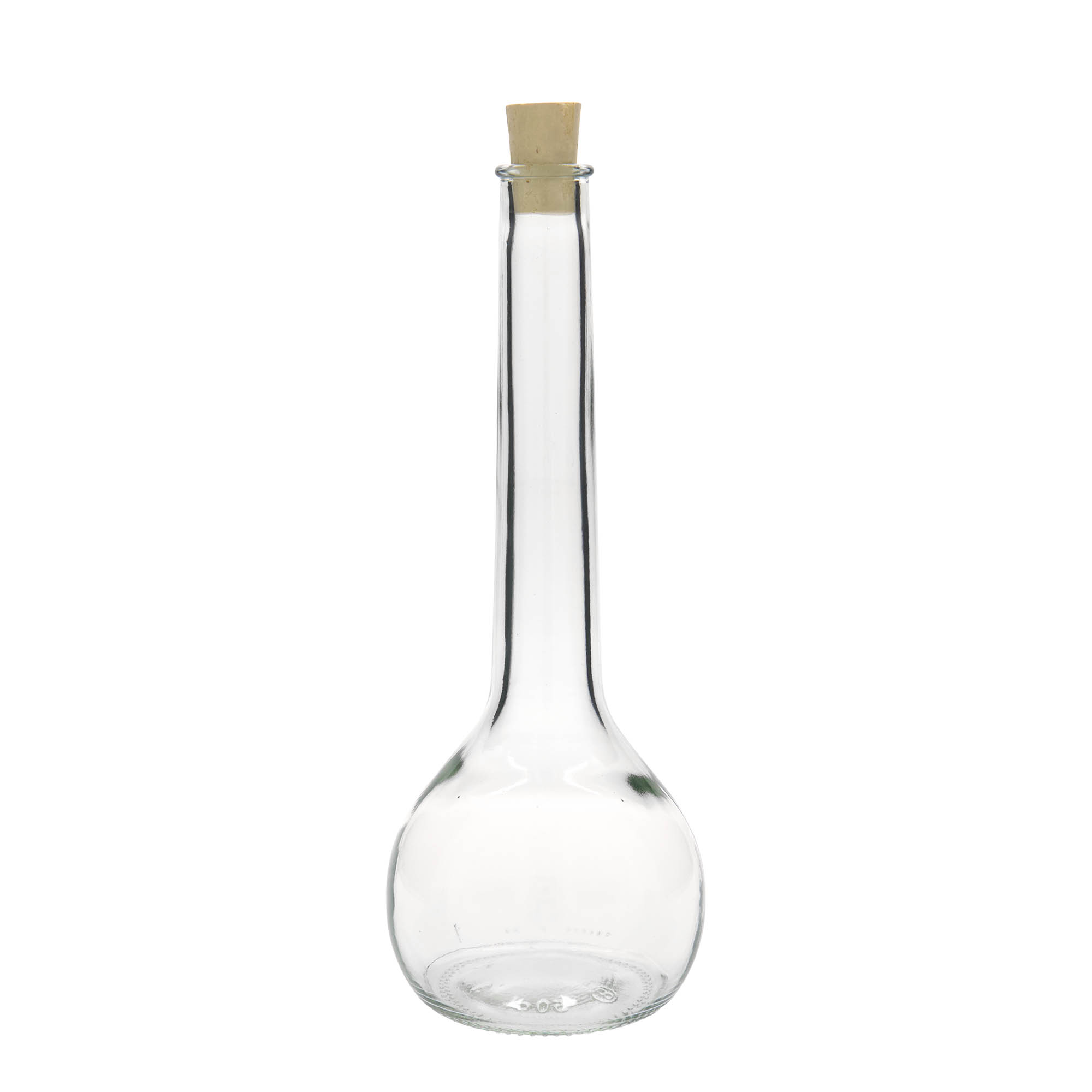 Bouteille en verre 500 ml 'Tulipano', ouverture : bouchon en liège Bouteille en verre 500 ml 'Tulipano', ouverture : bouchon en liège