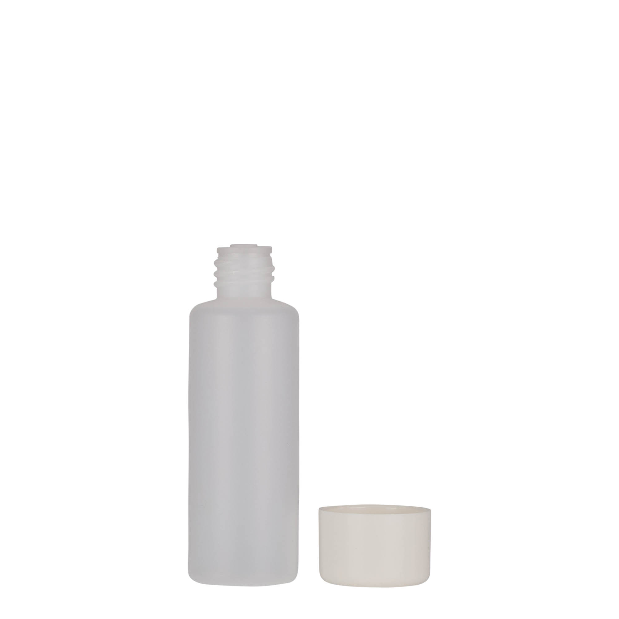50 ml bouteille ronde, plastique PE, naturel, ouverture : bouchon à vis 50 ml bouteille ronde, plastique PE, naturel, ouverture : bouchon à vis