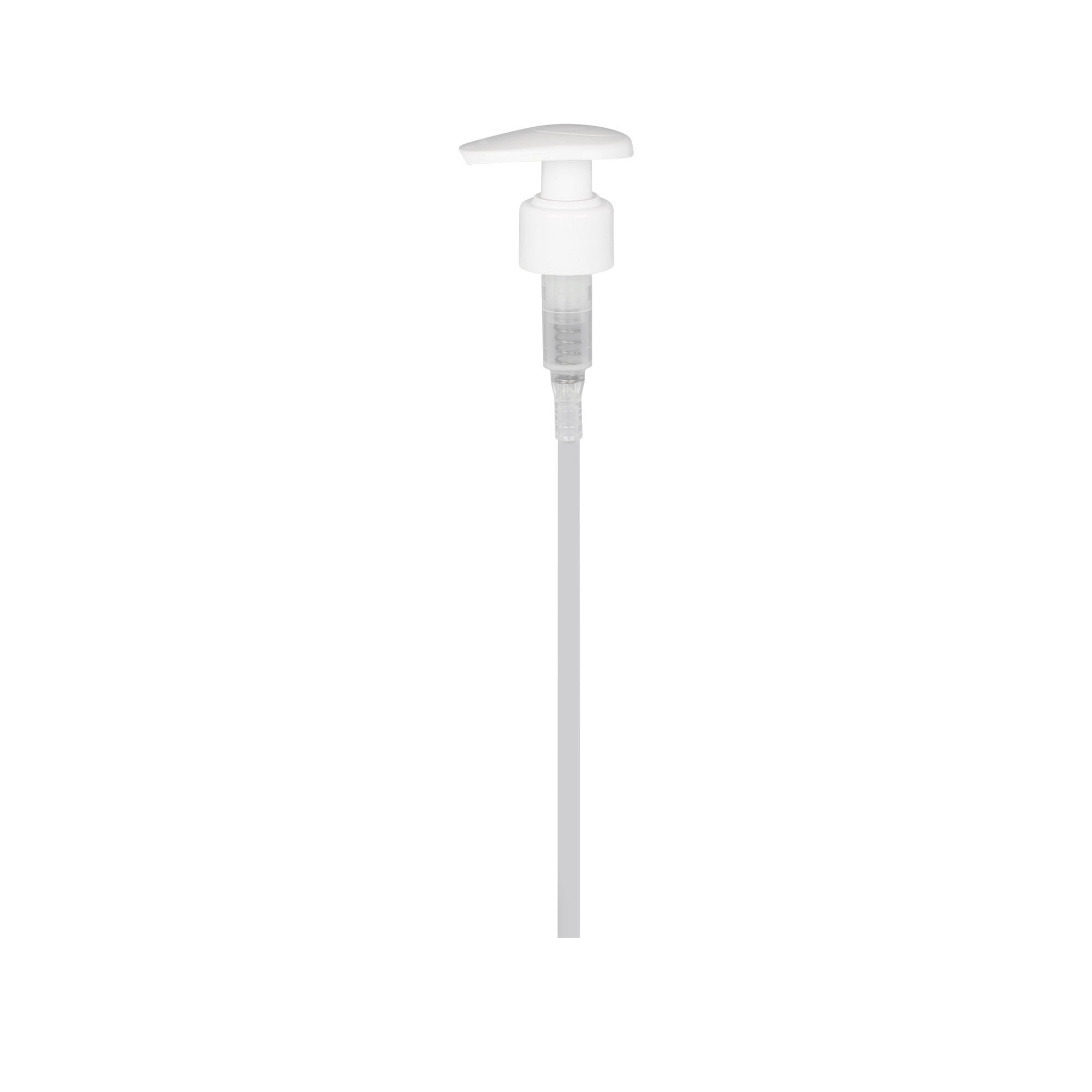 Bouchon à vis avec pompe distributrice, plastique PP, blanc, pour ouverture : 24/410 Bouchon à vis avec pompe distributrice, plastique PP, blanc, pour ouverture : 24/410