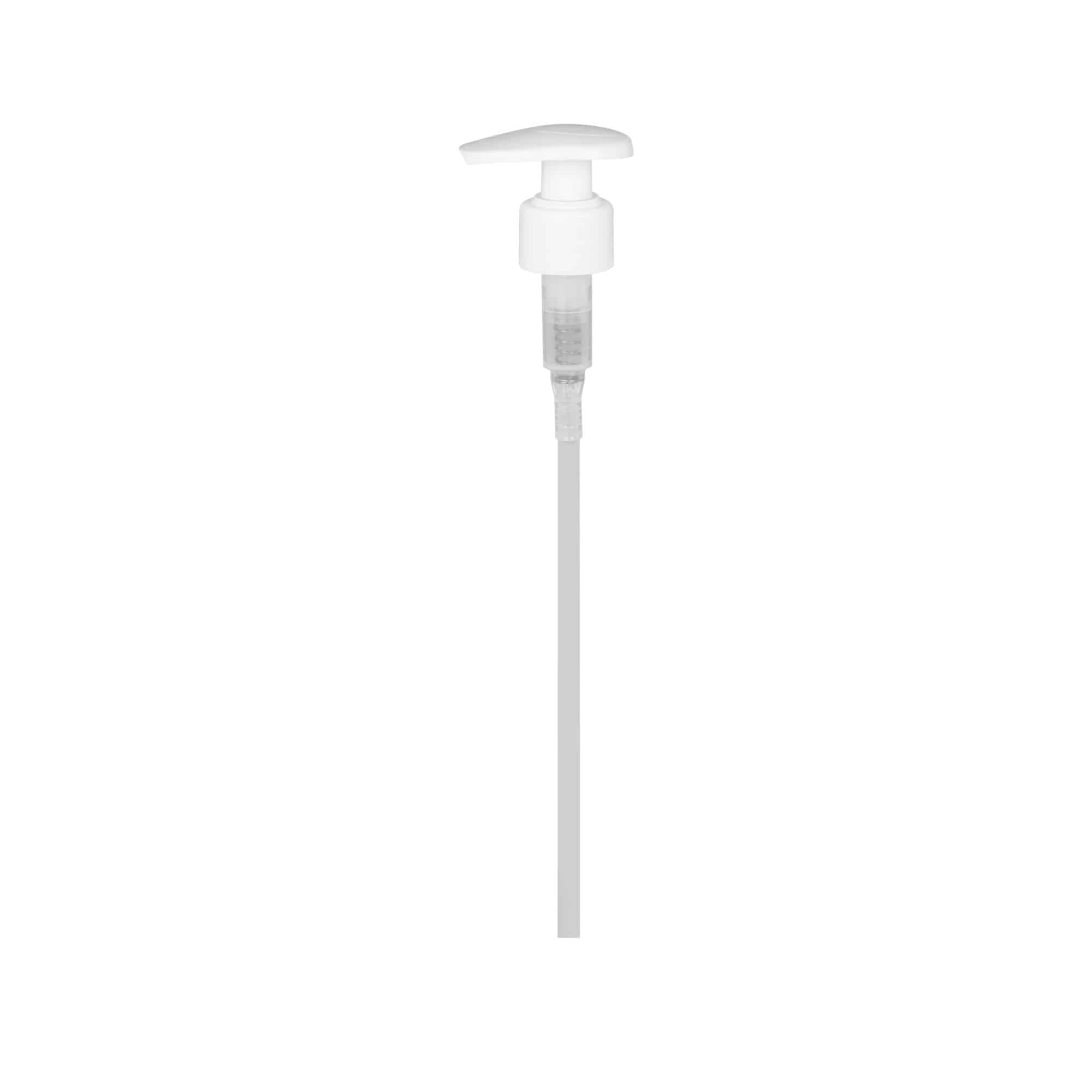 Bouchon à vis avec pompe distributrice, plastique PP, blanc, pour ouverture : 24/410