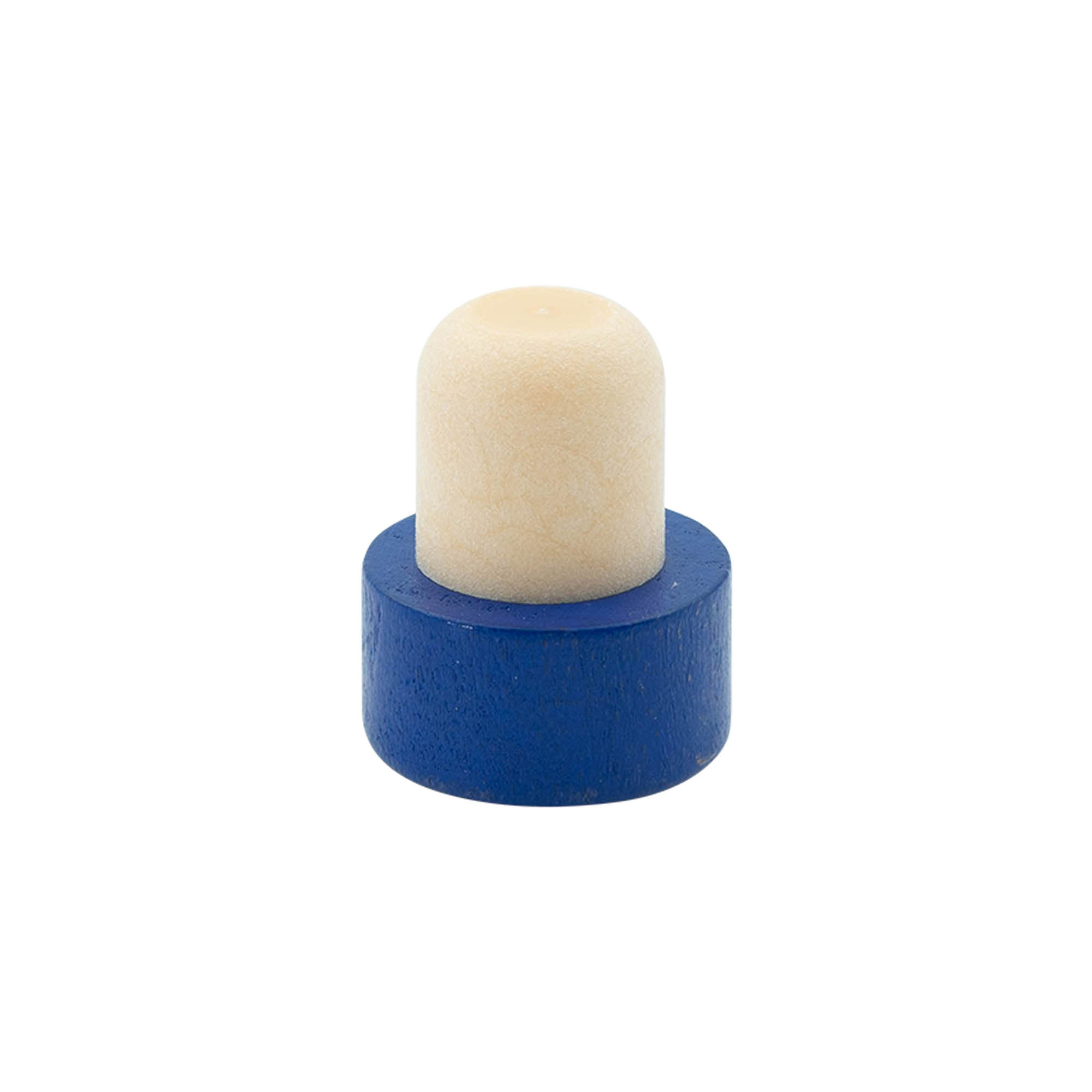 Bouchon à prise 19 mm, bois/plastique, bleu, pour embouchure : liège Bouchon à prise 19 mm, bois/plastique, bleu, pour embouchure : liège