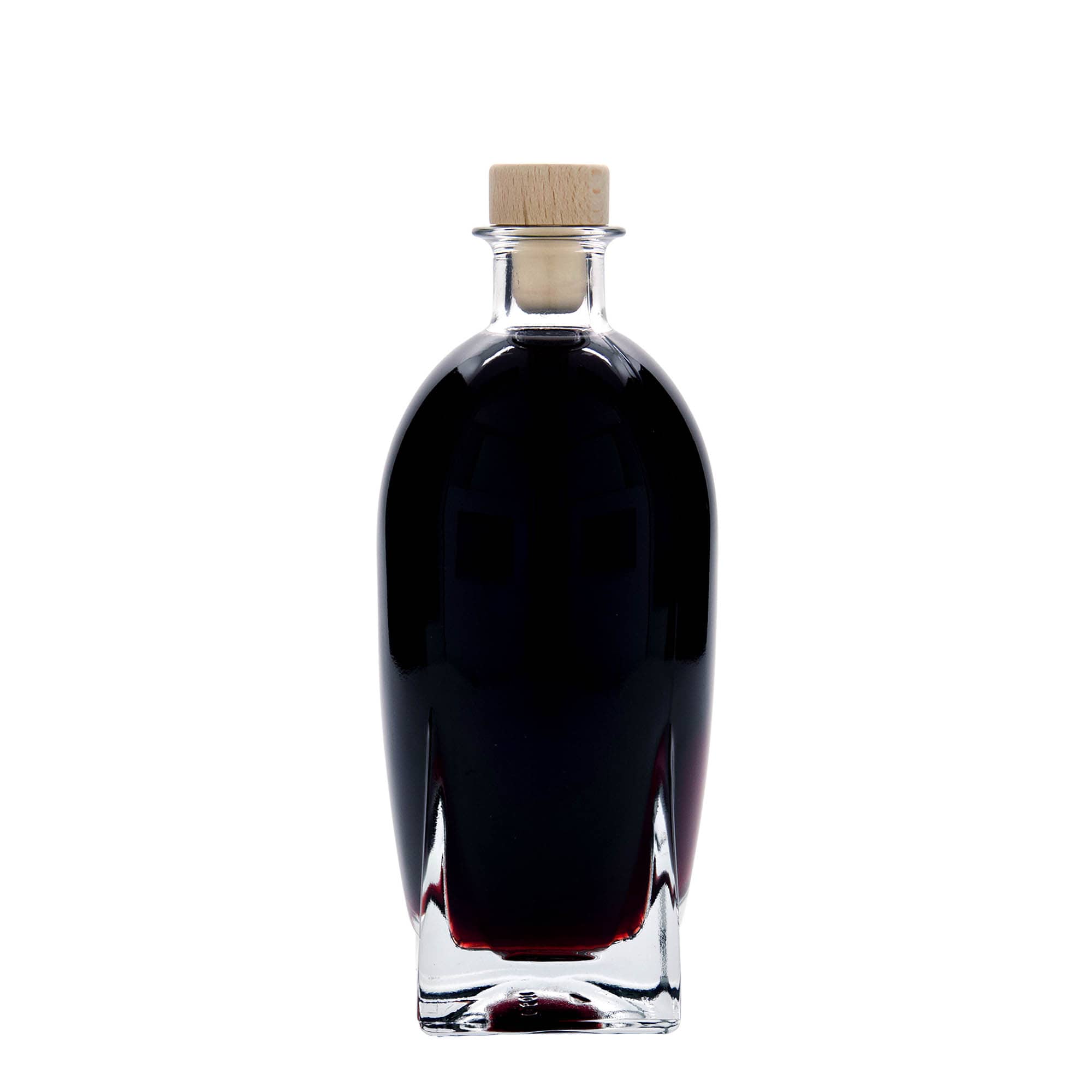Bouteille en verre 500 ml 'Zino', carrée, ouverture : bouchon en liège