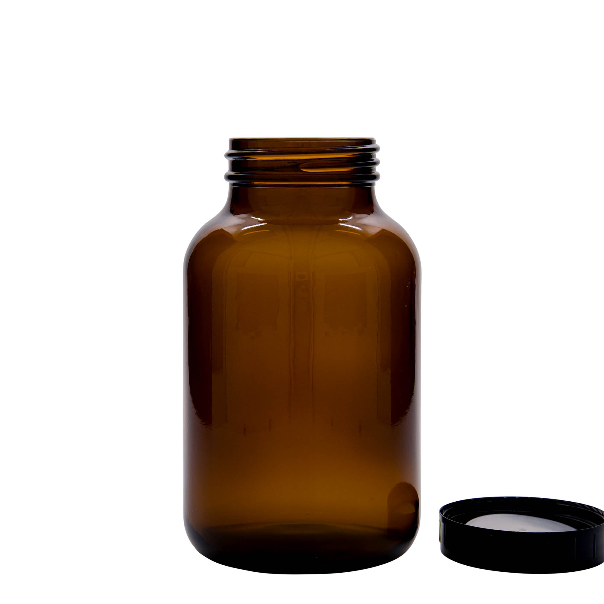1 000 ml, bocal large, verre brun, ouverture : DIN 68 1 000 ml, bocal large, verre brun, ouverture : DIN 68