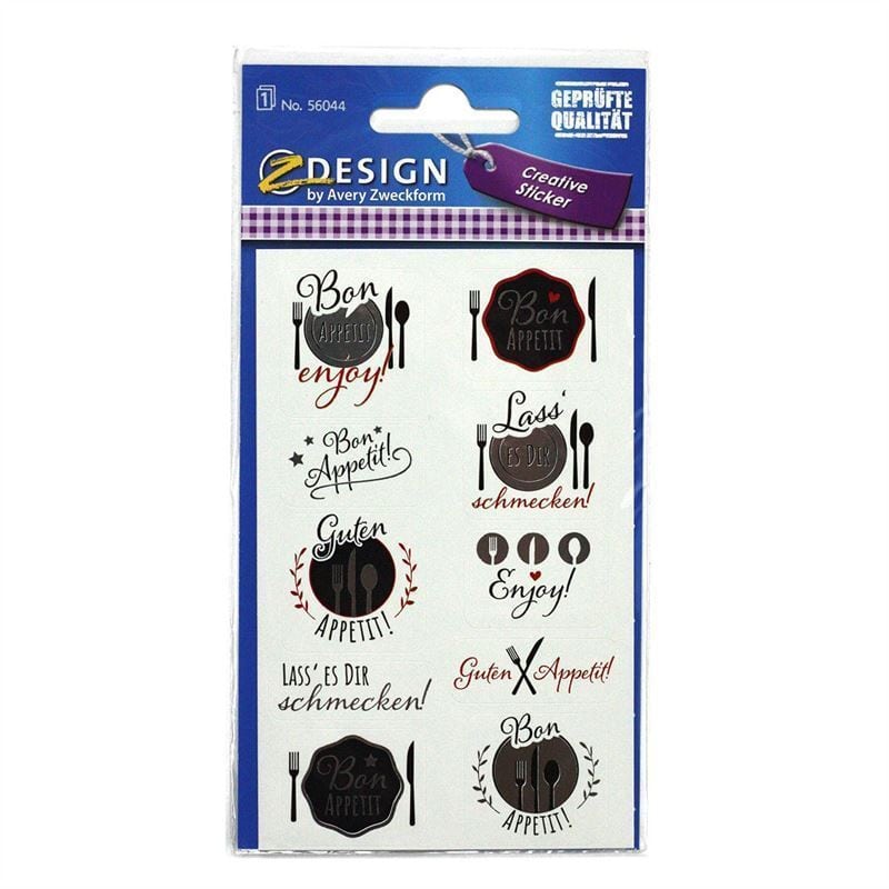 Autocollants Zweckform « Bon appétit », papier, multicolore