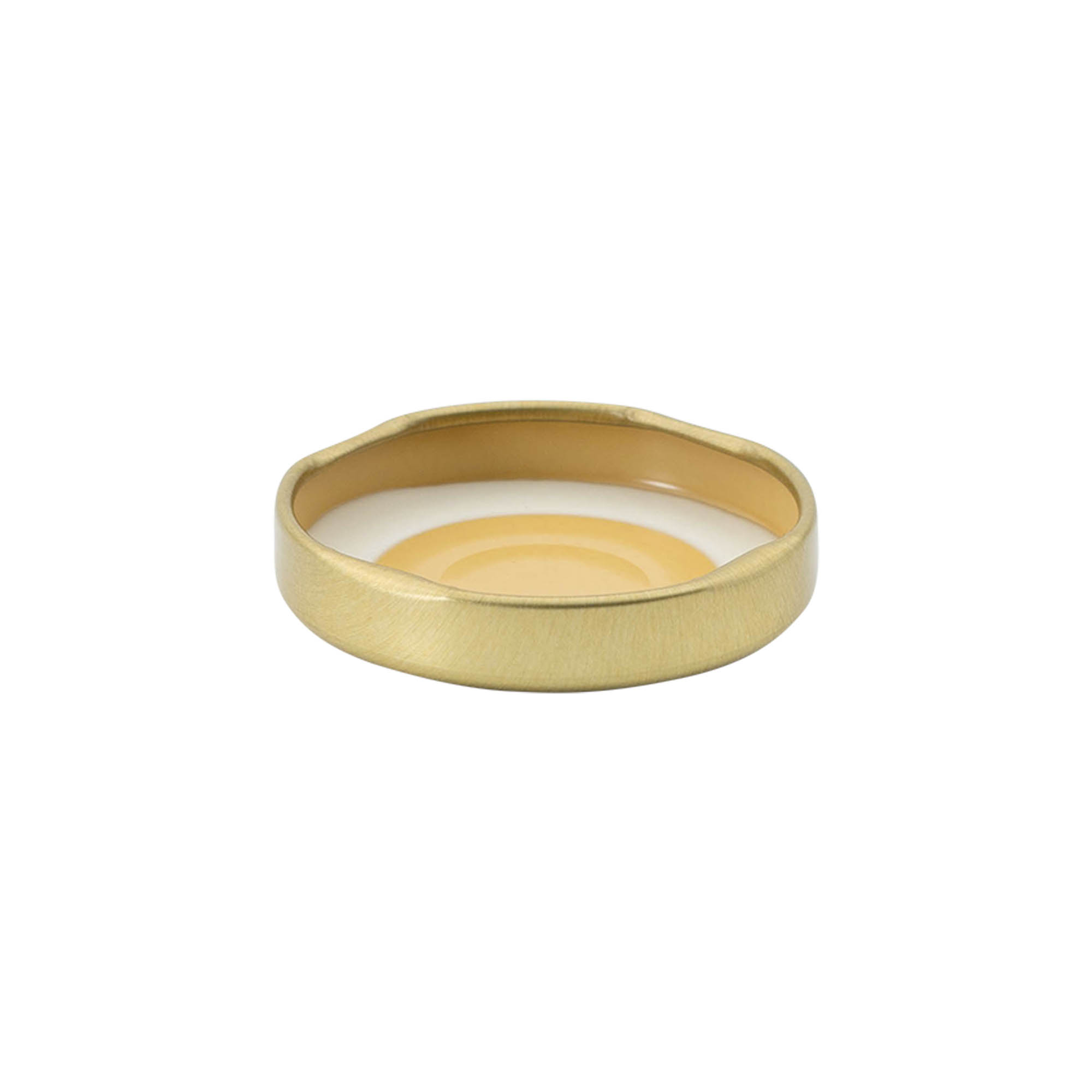 Bouchon à vis #, tôle blanche, doré, pour ouverture : TO 43 Bouchon à vis #, tôle blanche, doré, pour ouverture : TO 43