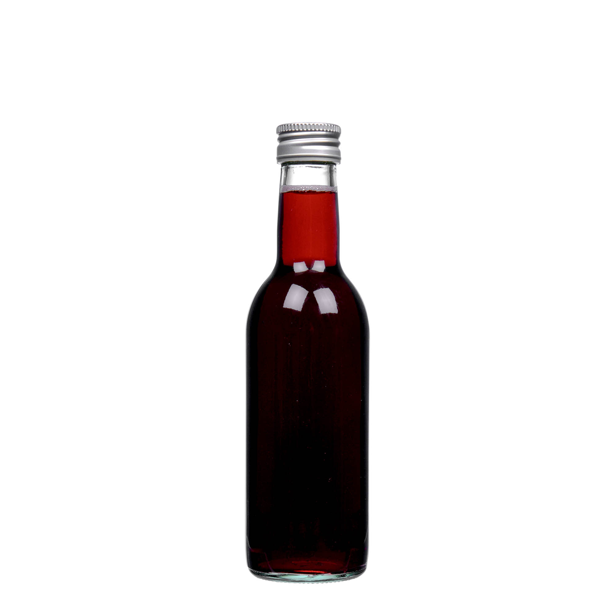 Bouteille en verre 250 ml 'Bordeaux', ouverture : PP 28 Bouteille en verre 250 ml 'Bordeaux', ouverture : PP 28