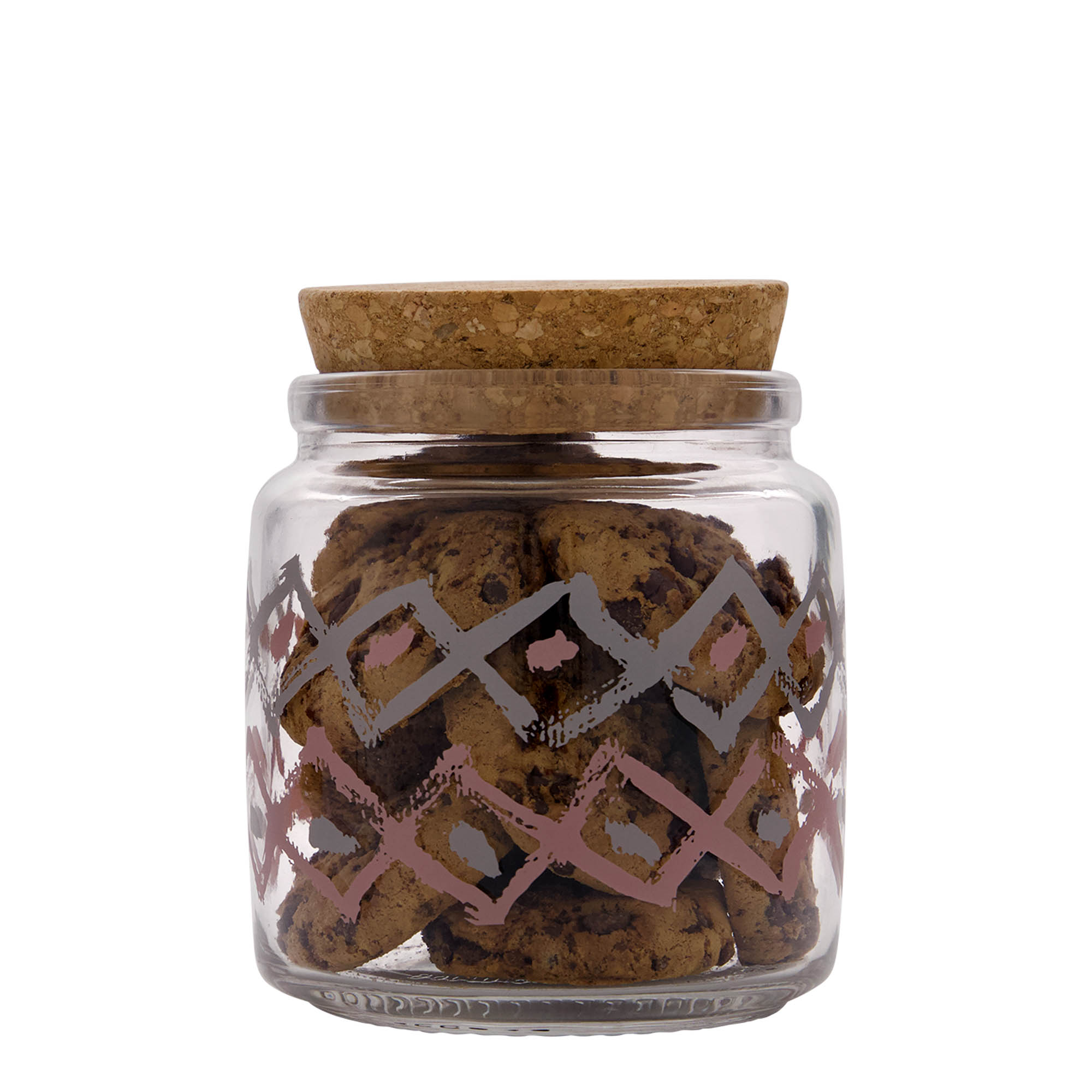 750 ml en verre avec bouchon en liège 'Giara', motif : Manolibera rosa, ouverture : liège 750 ml en verre avec bouchon en liège 'Giara', motif : Manolibera rosa, ouverture : liège