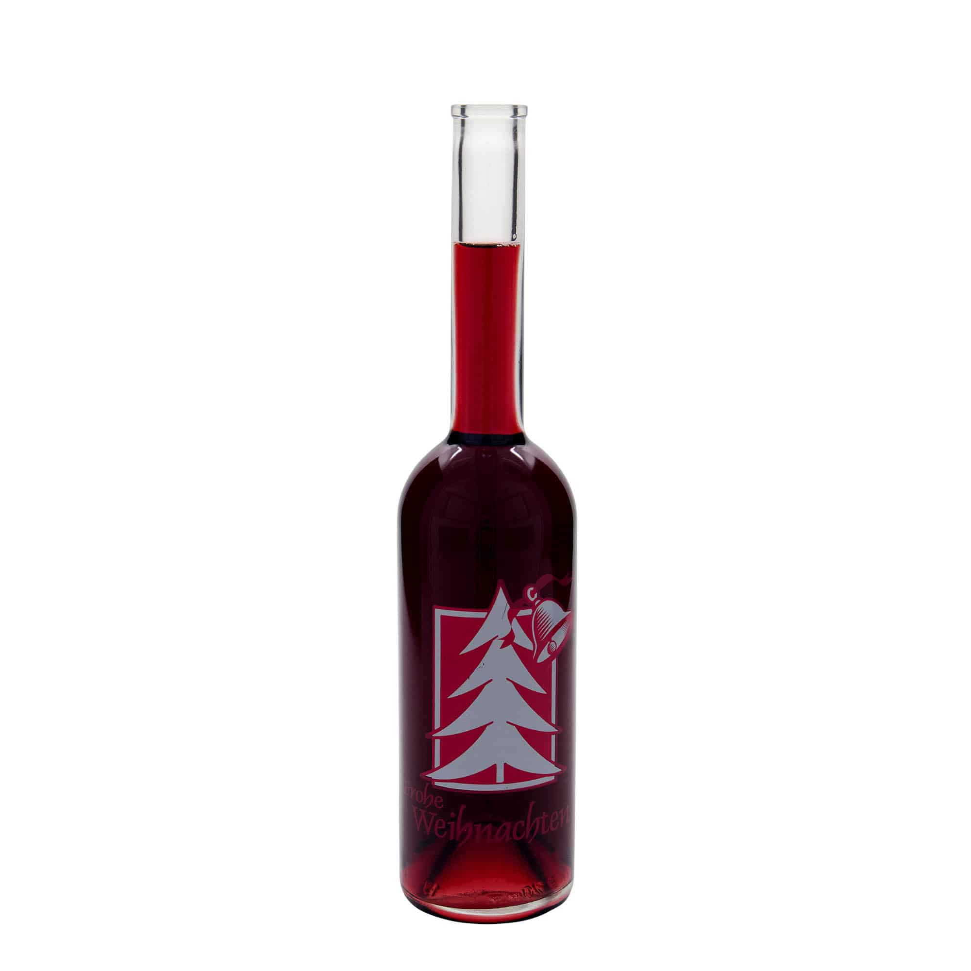 Bouteille en verre 500 ml 'Opera', motif : Vœux de Noël, ouverture : bouchon en liège