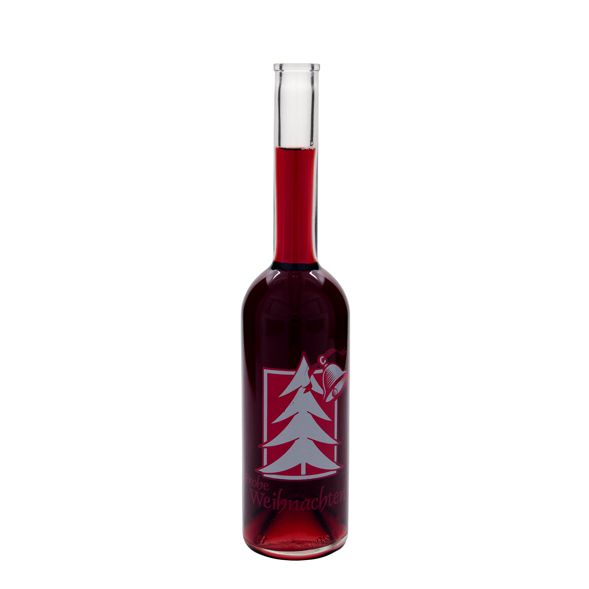 Bouteille en verre 500 ml 'Opera', motif : Vœux de Noël, ouverture : bouchon en liège