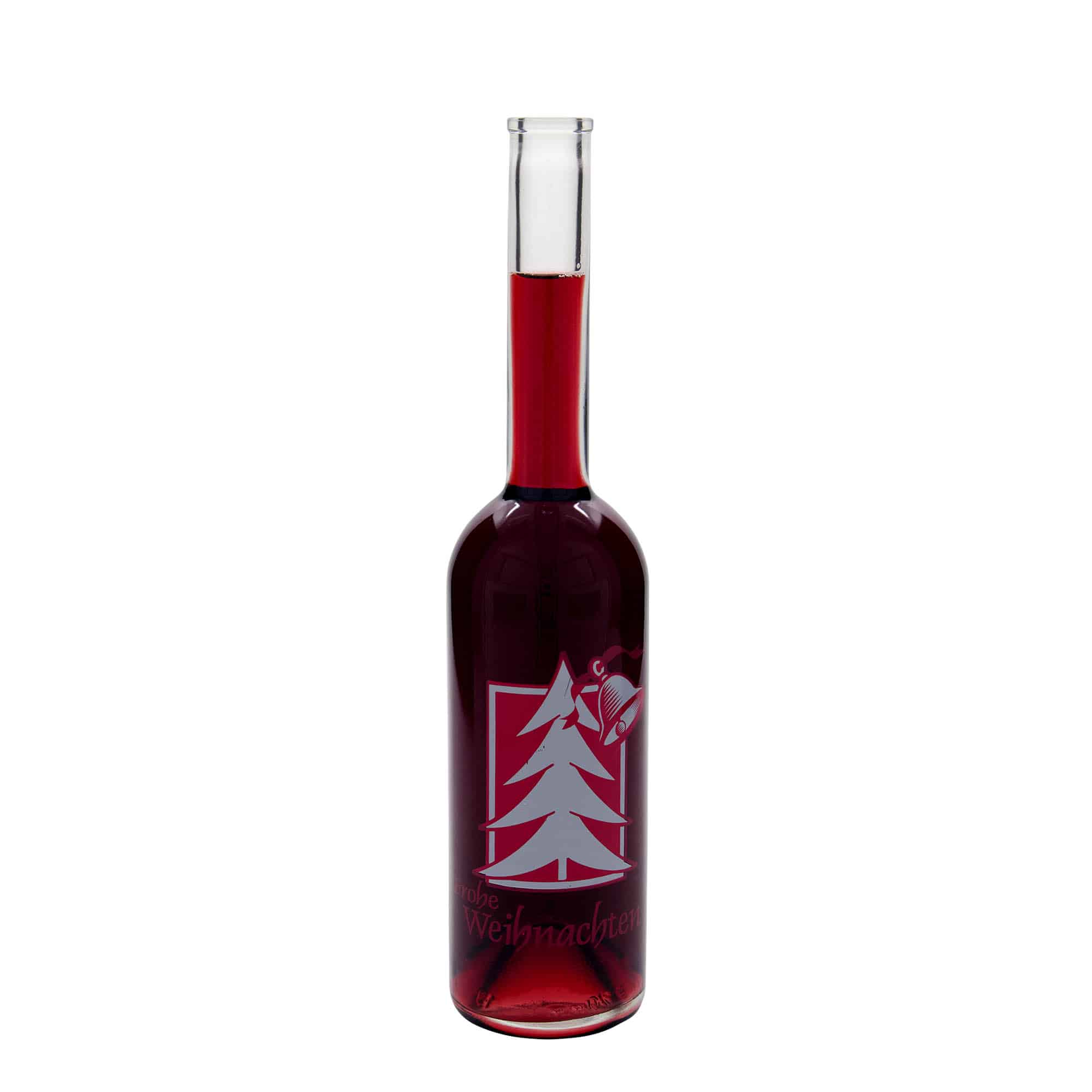 Bouteille en verre 500 ml 'Opera', motif : Vœux de Noël, ouverture : bouchon en liège