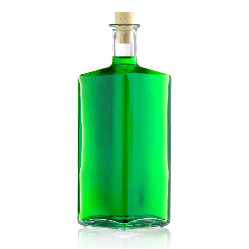 Bouteille en verre 500 ml « Riva », en forme de losange, ouverture : bouchon en liège Bouteille en verre 500 ml « Riva », en forme de losange, ouverture : bouchon en liège
