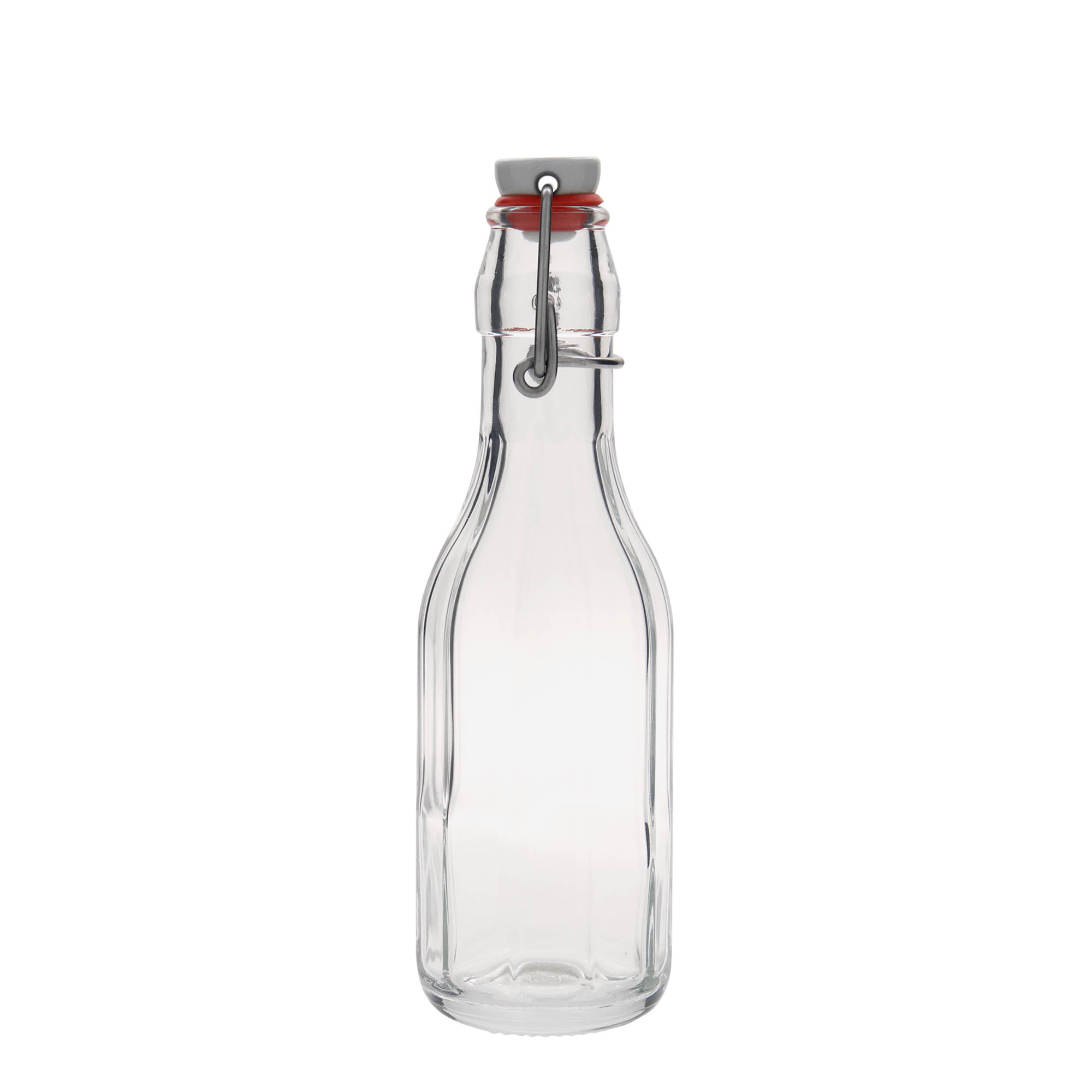 Bouteille en verre 250 ml 'Bravo', décagonale, ouverture : fermeture à bascule