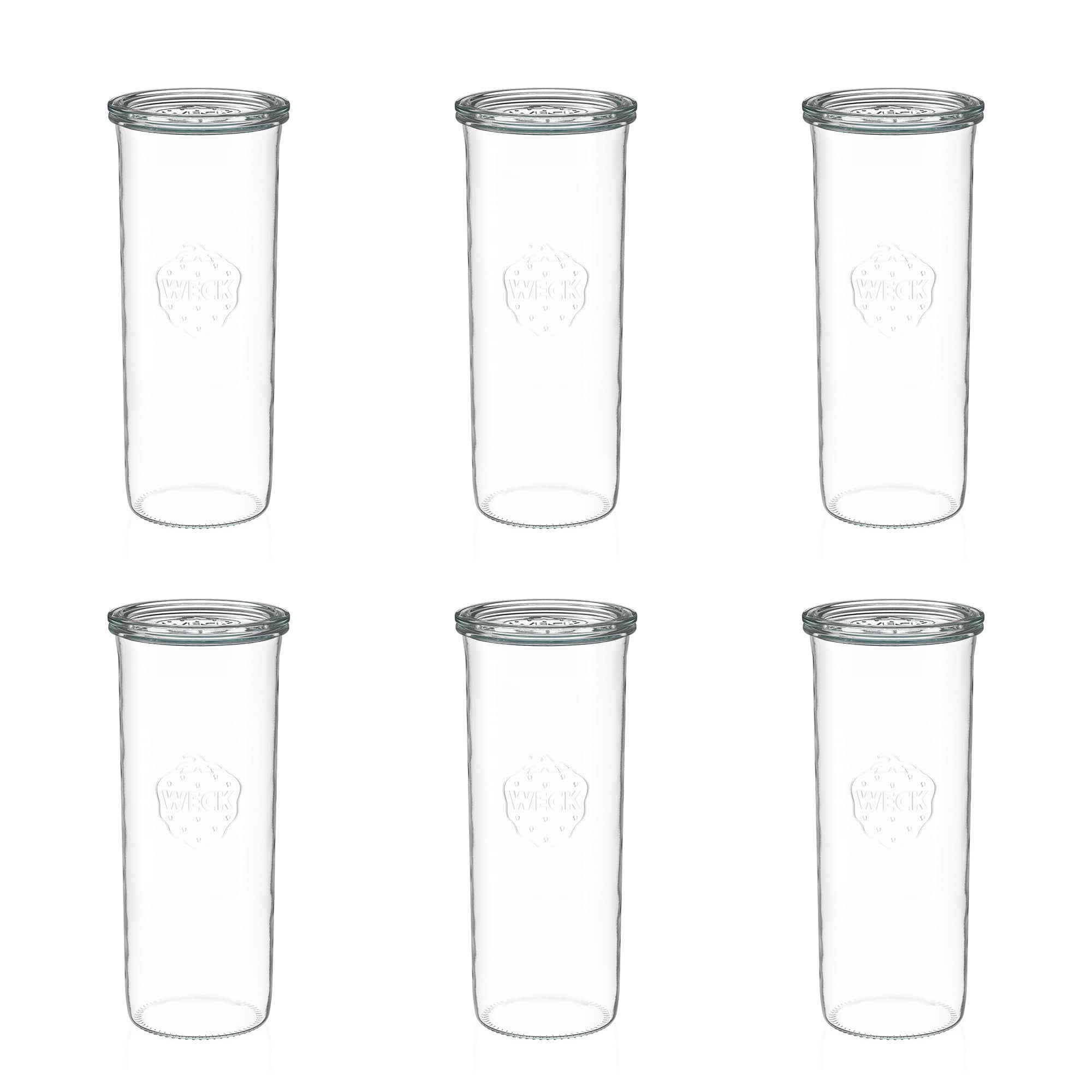 6x 1500ml bocal WECK à renversement avec couvercle en verre RR 100