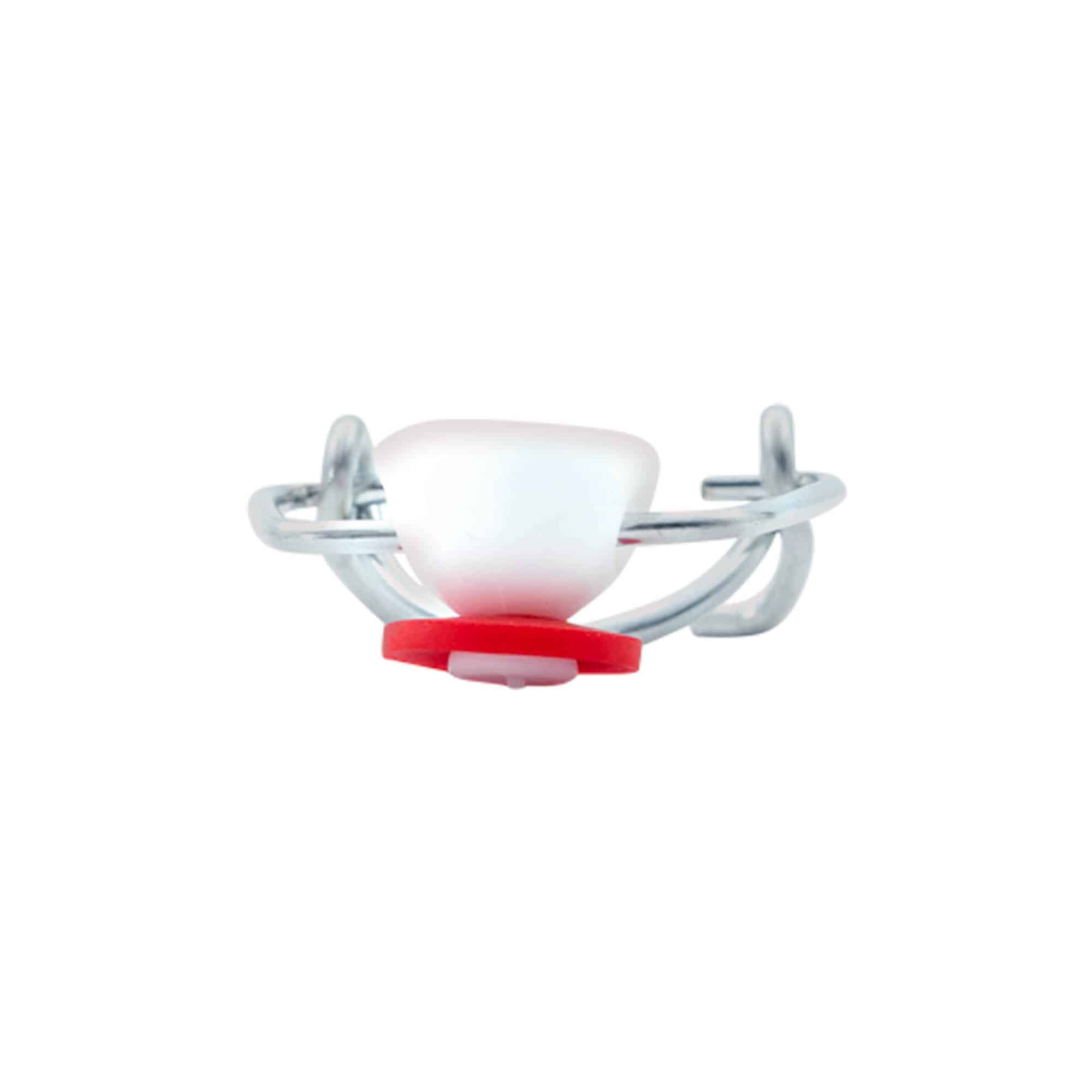 Fermeture à clip Mini, plastique, rouge-blanc