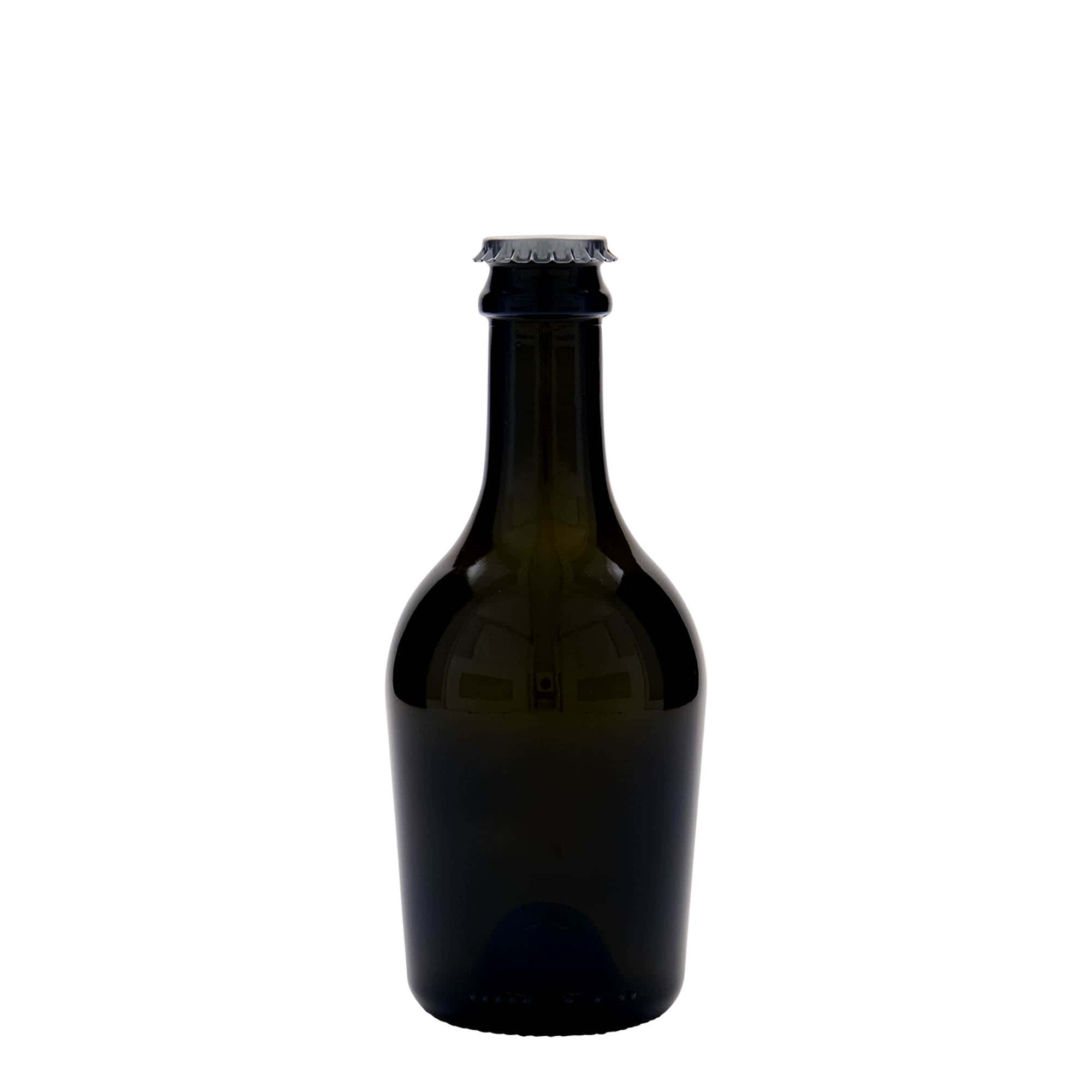 Bouteille de bière/champagne 330 ml 'Butterfly', verre, vert antique, ouverture : capsule couronne