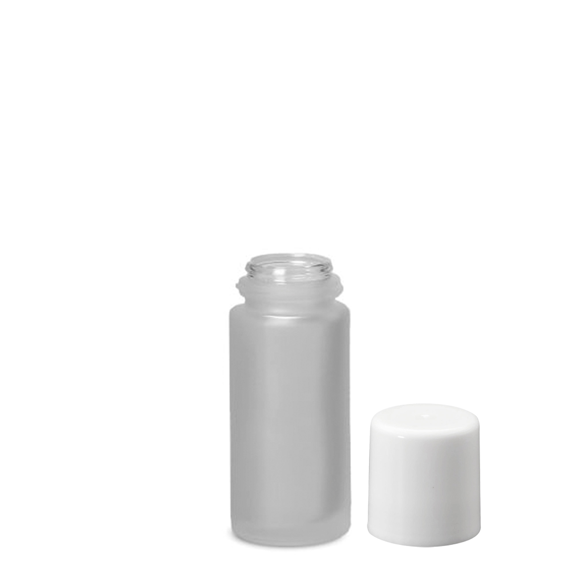 Flacon roll-on 50 ml, verre, givré, goulot : bouchon à vis