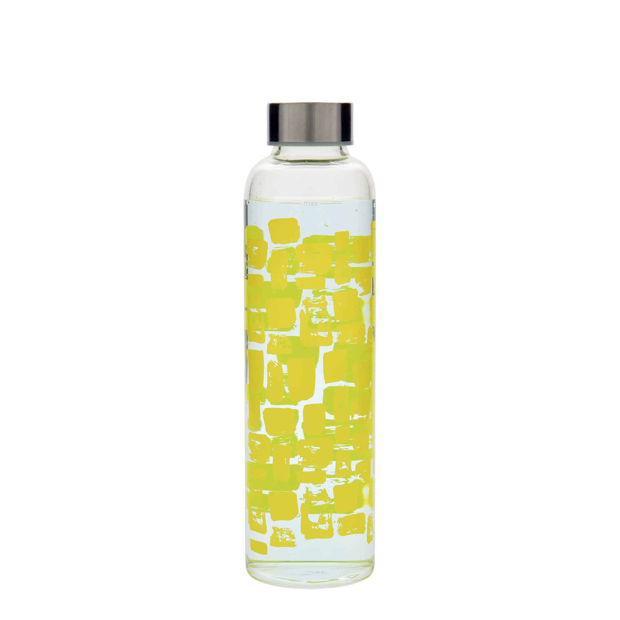 Gourde 500 ml 'Perseus', motif : rectangles jaunes, bouchage: Bougage à vis