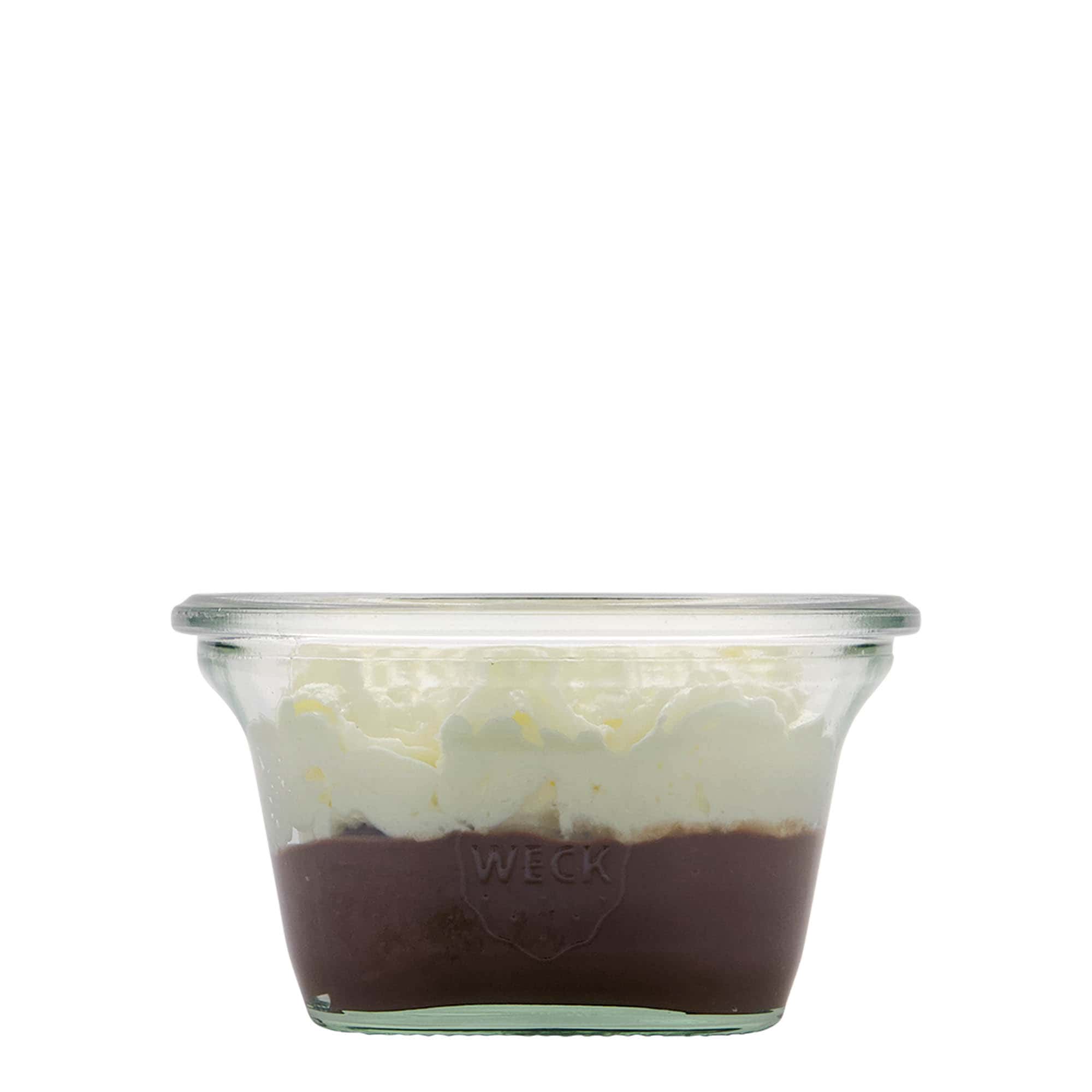 290 ml verre WECK Quadro, carré, ouverture : bord rond 290 ml verre WECK Quadro, carré, ouverture : bord rond