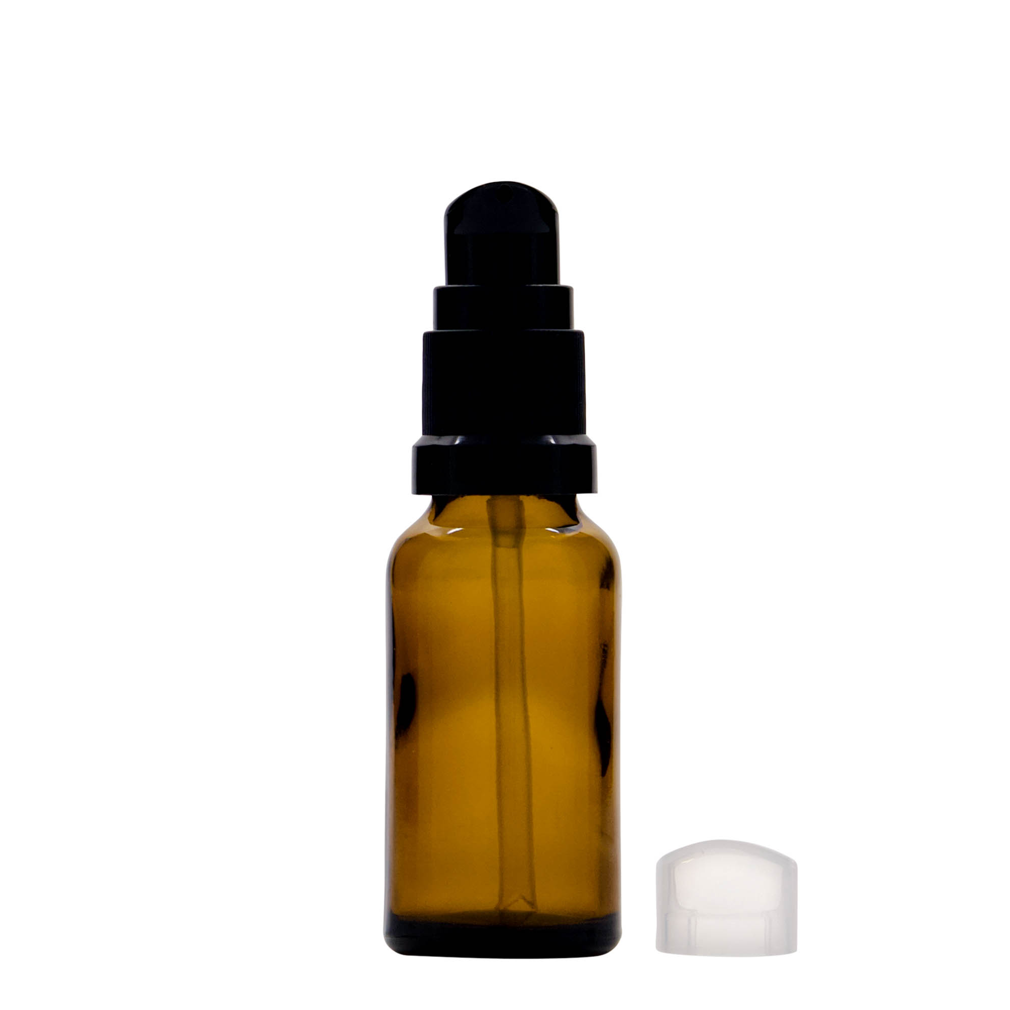Flacon médical de 20 ml avec pompe à lotion, verre, brun, ouverture : DIN 18 Flacon médical de 20 ml avec pompe à lotion, verre, brun, ouverture : DIN 18