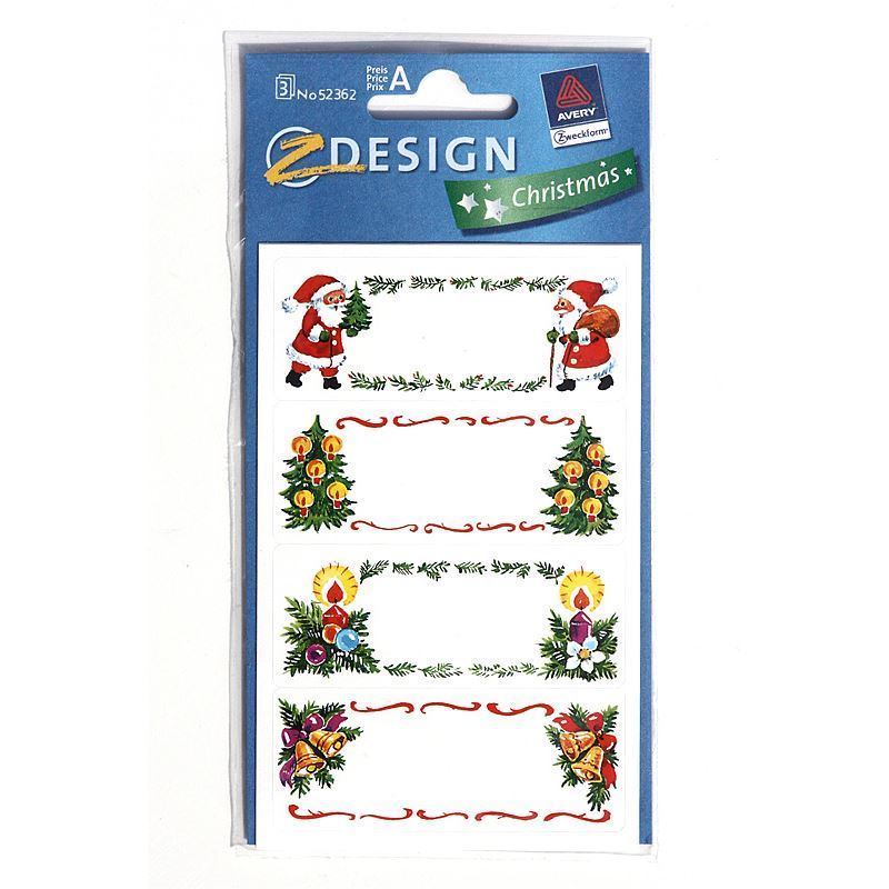 Étiquettes Zweckform « Images de Noël », papier, multicolore