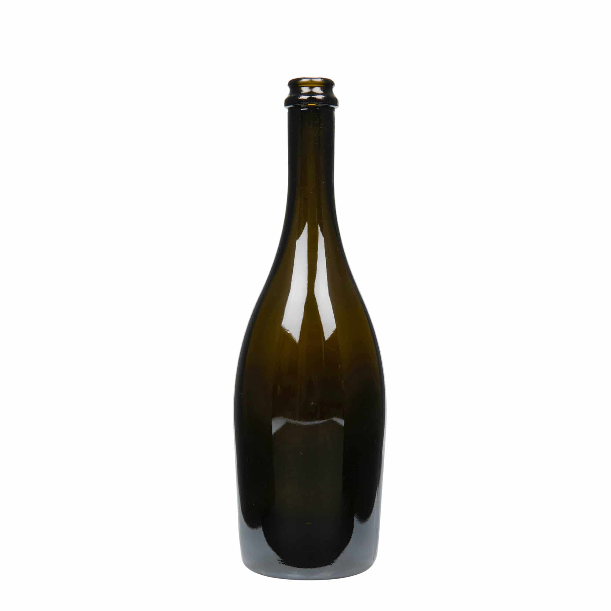 Bouteille de Champagne 750 ml 'Carmen', verre, vert antique, bouchage: capsules couronnes Bouteille de Champagne 750 ml 'Carmen', verre, vert antique, bouchage: capsules couronnes