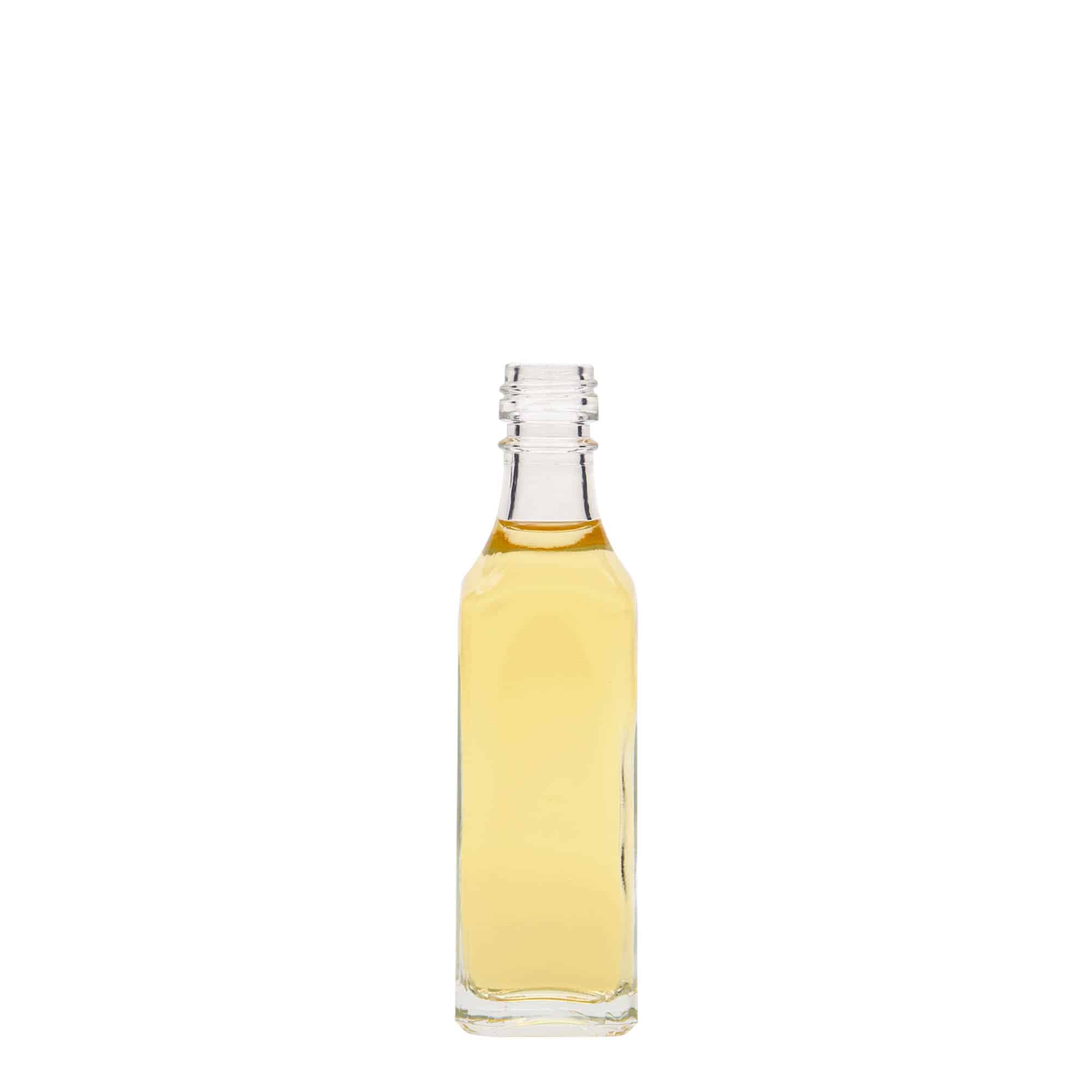 Bouteille en verre 50 ml 'Siena', carrée, bouchage: PP 18