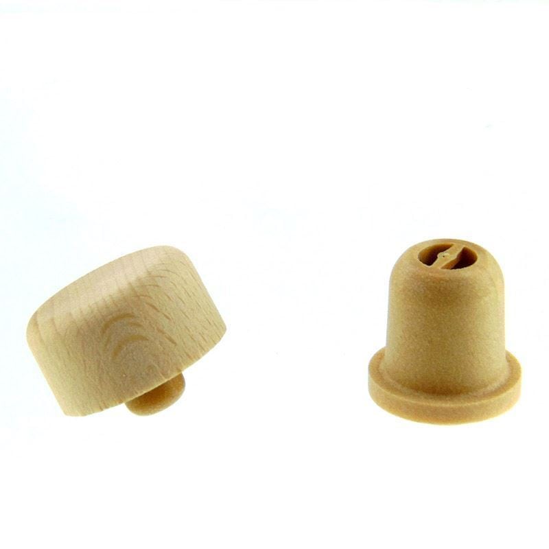 Bouchon à poignée avec ouverture doseuse 19 mm, bois/plastique, beige, pour embouchure : liège Bouchon à poignée avec ouverture doseuse 19 mm, bois/plastique, beige, pour embouchure : liège