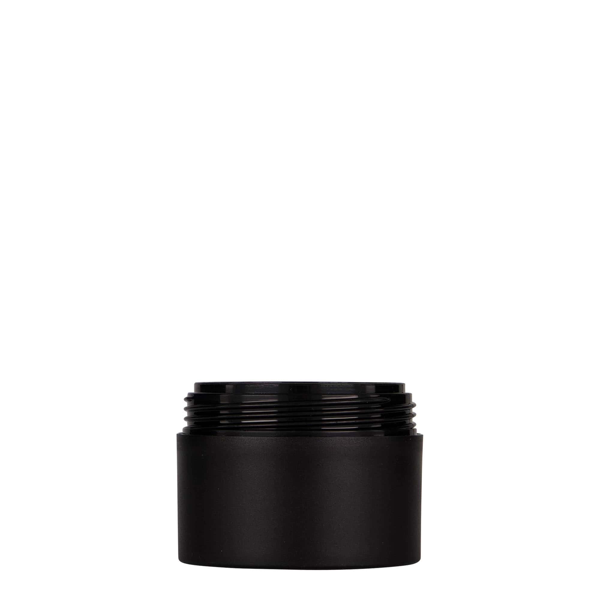 50 ml boîte en plastique 'Antonella', PP, noir, ouverture : bouchon à vis