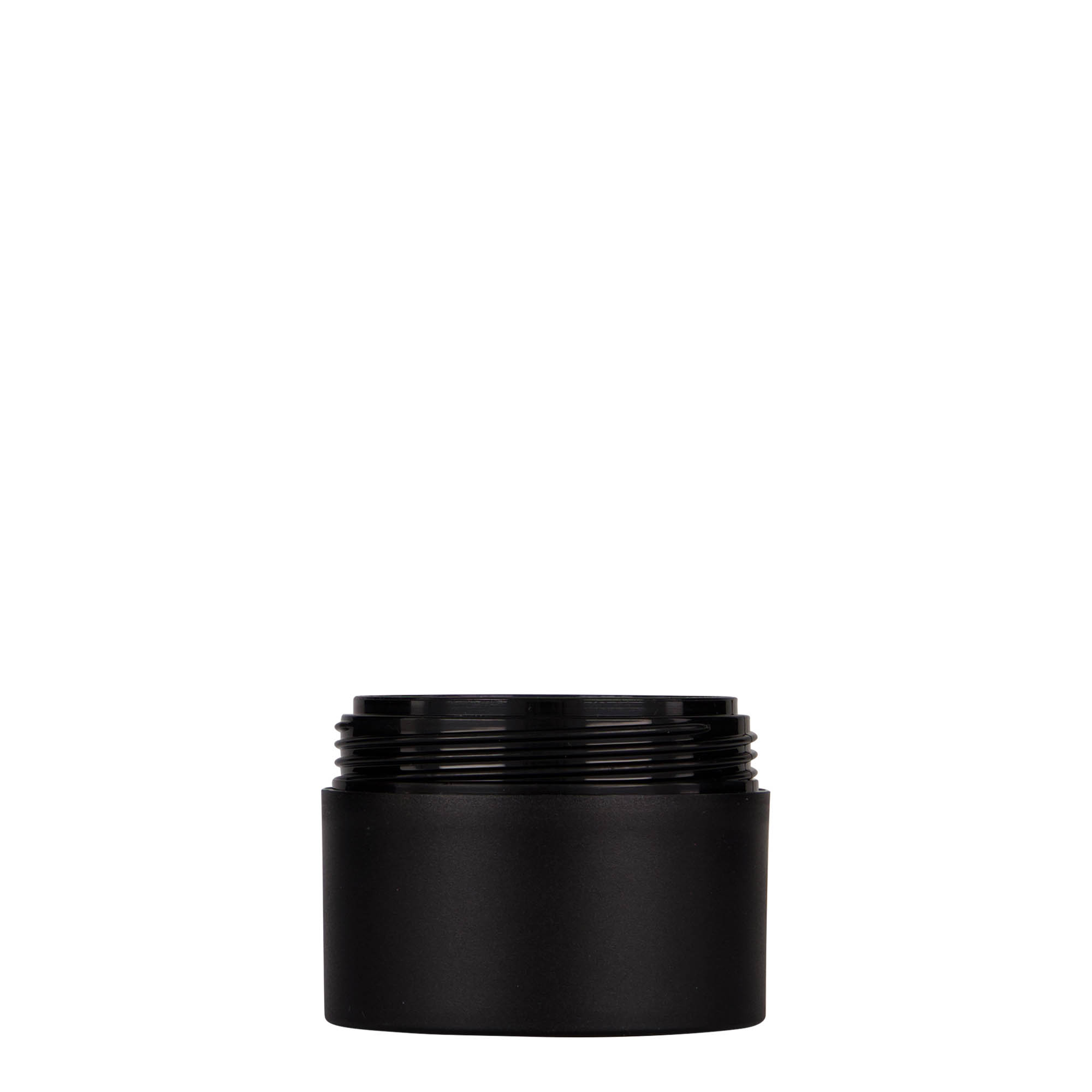 50 ml boîte en plastique « Antonella », PP, noir, ouverture : bouchon à vis