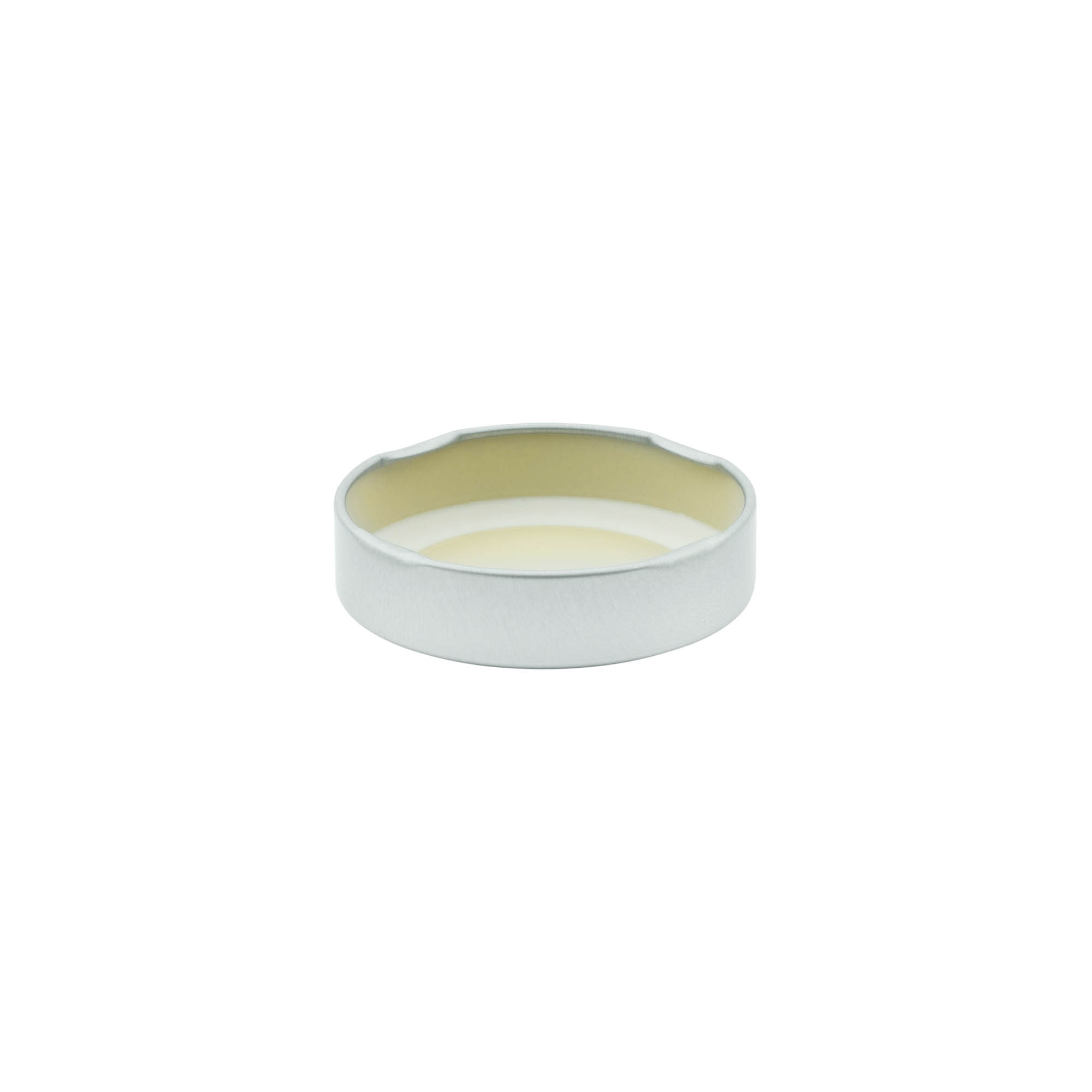 Bouchon à vis profond, tôle blanche, argenté, pour ouverture : Deep-TO 58