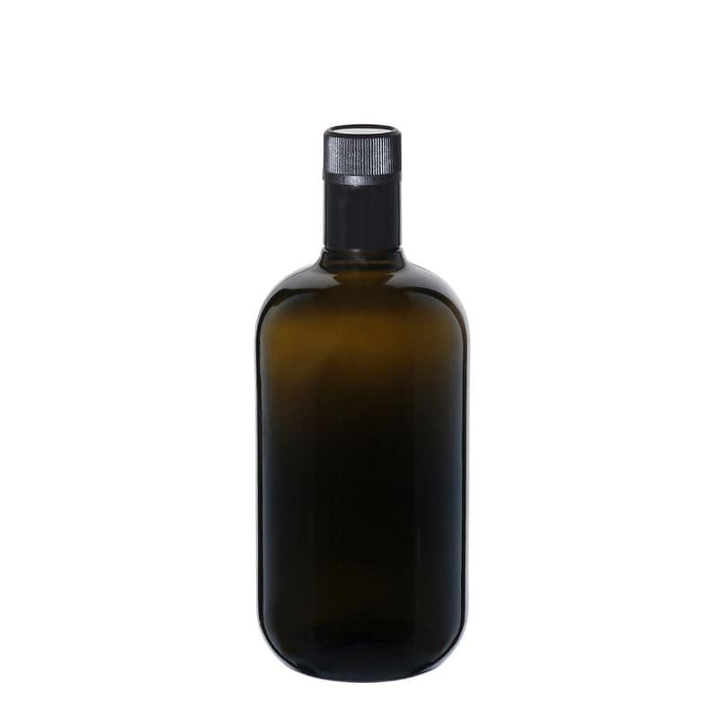 Bouteille de vinaigre / d’huile 750 ml 'Biolio', verre, vert antique, col : DOP