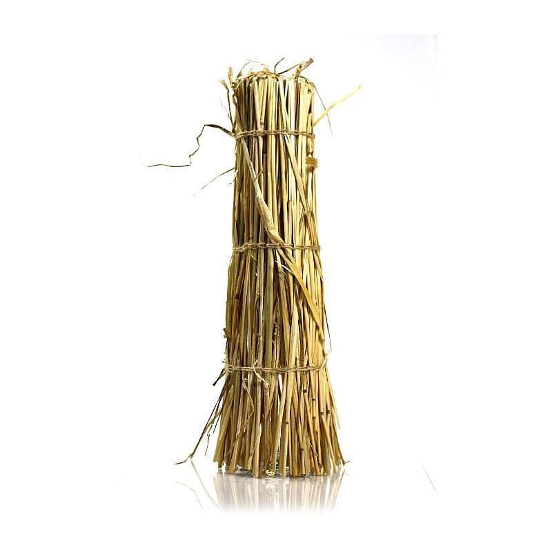 Décoration de bouteille avec paille, beige