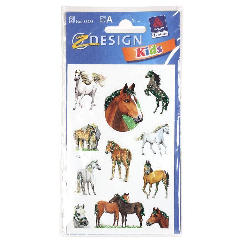 Zweckform autocollants 'Chevaux', papier, multicolore