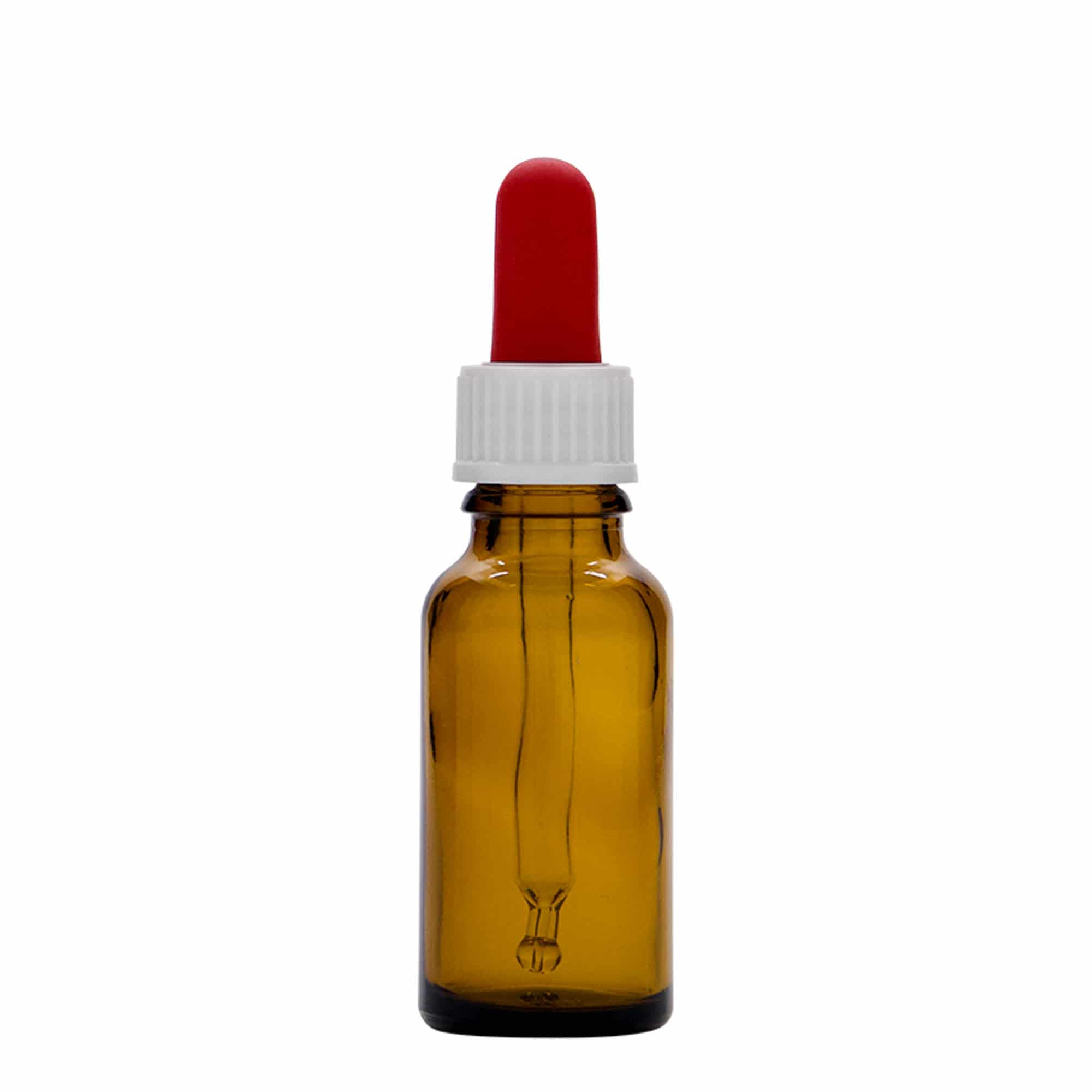 Flacon compte-gouttes 20 ml Médical, verre, brun, embouchure : DIN 18
