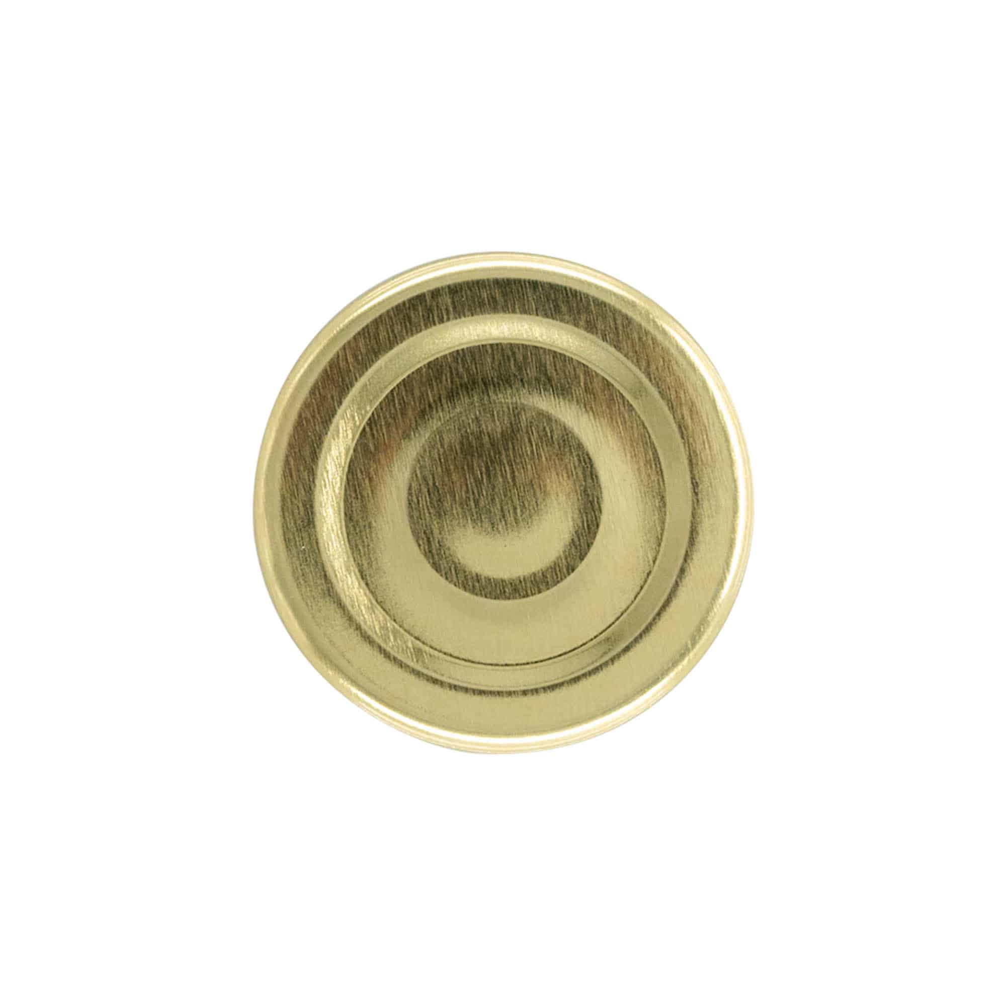 Bouchon à vis, tôle blanche, stérilisable, doré, pour ouverture : TO 43 Bouchon à vis, tôle blanche, stérilisable, doré, pour ouverture : TO 43