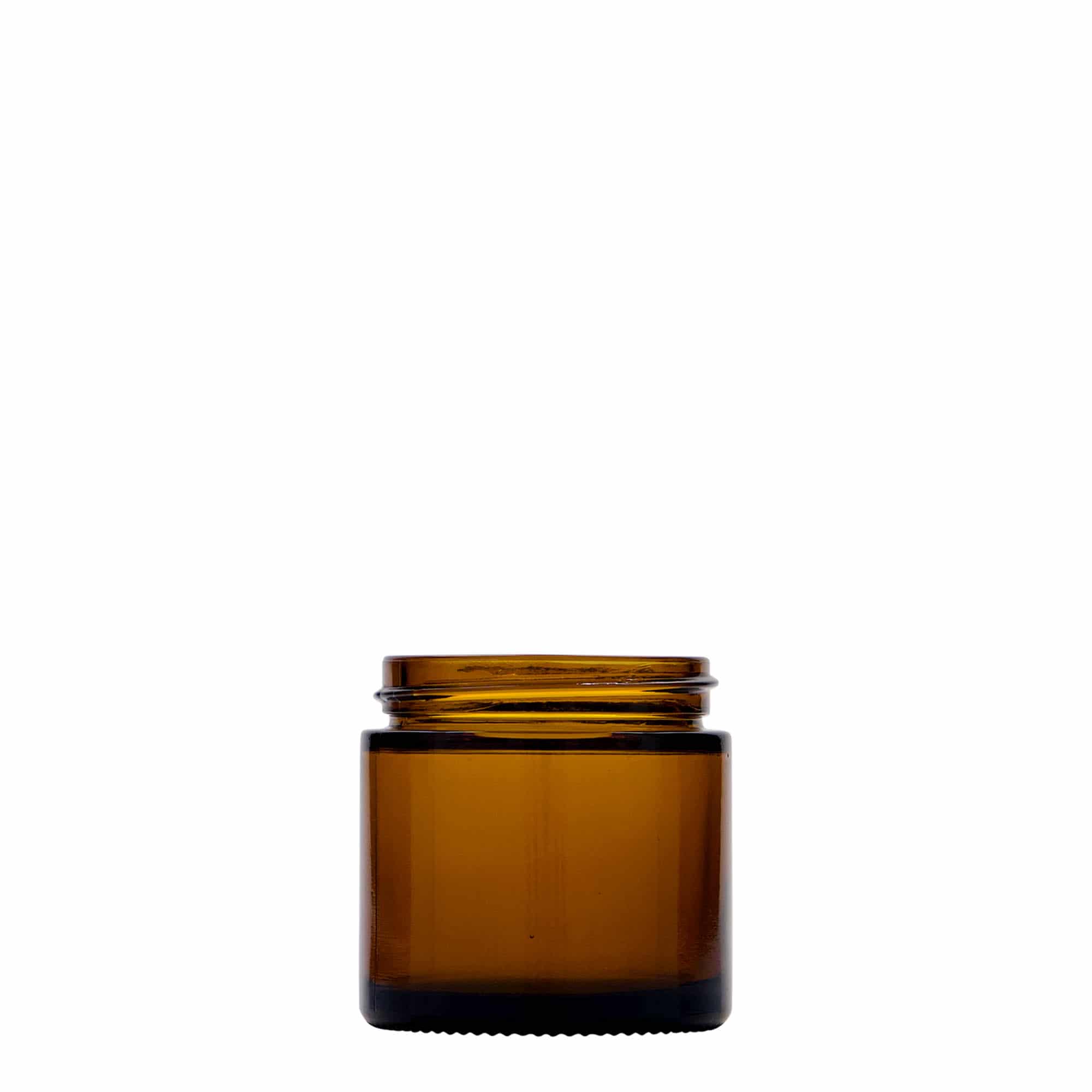 Pot de 60 ml 'Brown Line', verre, brun, ouverture : bouchon à vis Pot de 60 ml 'Brown Line', verre, brun, ouverture : bouchon à vis