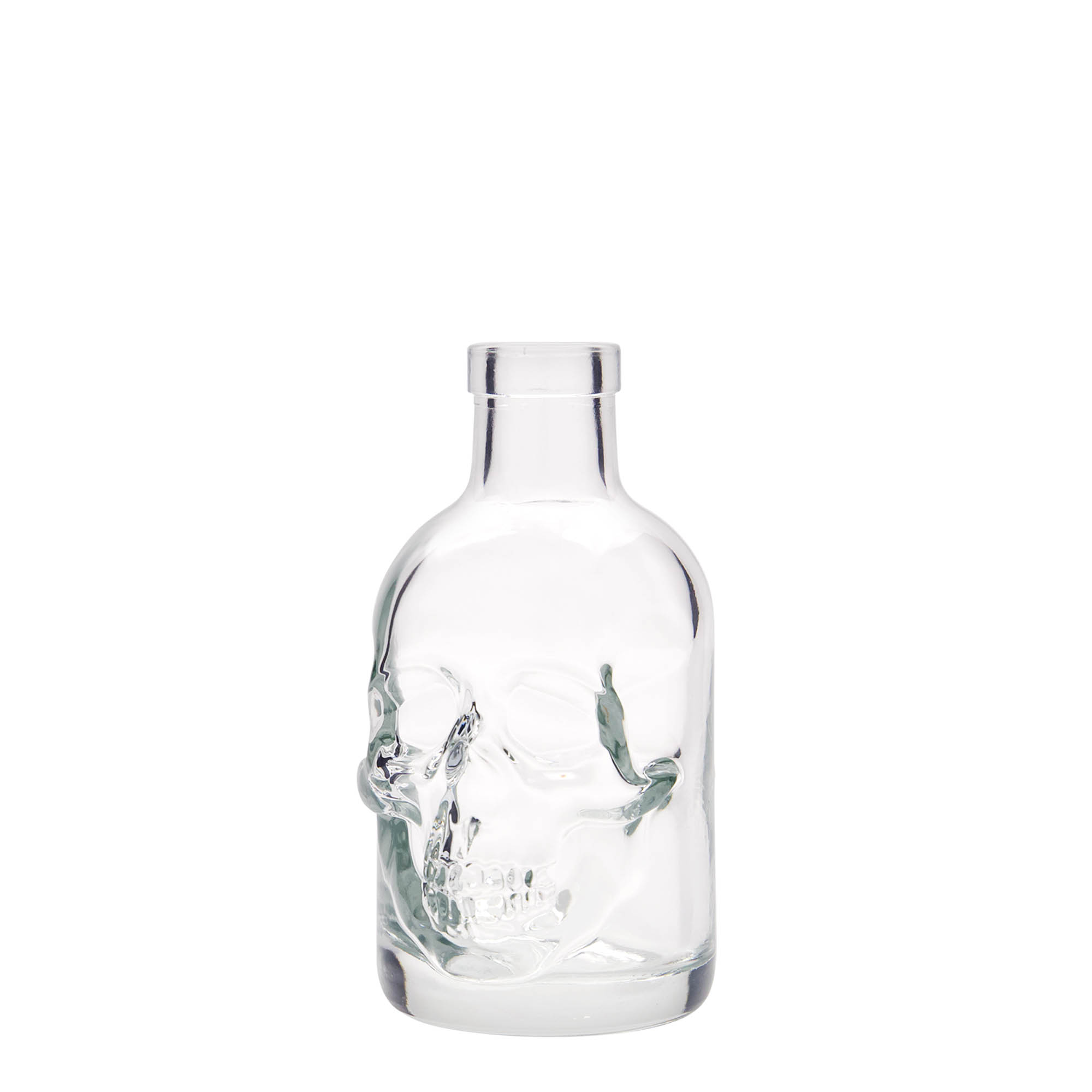 Bouteille en verre de 200 ml « Tête de mort », ouverture : liège Bouteille en verre de 200 ml « Tête de mort », ouverture : liège