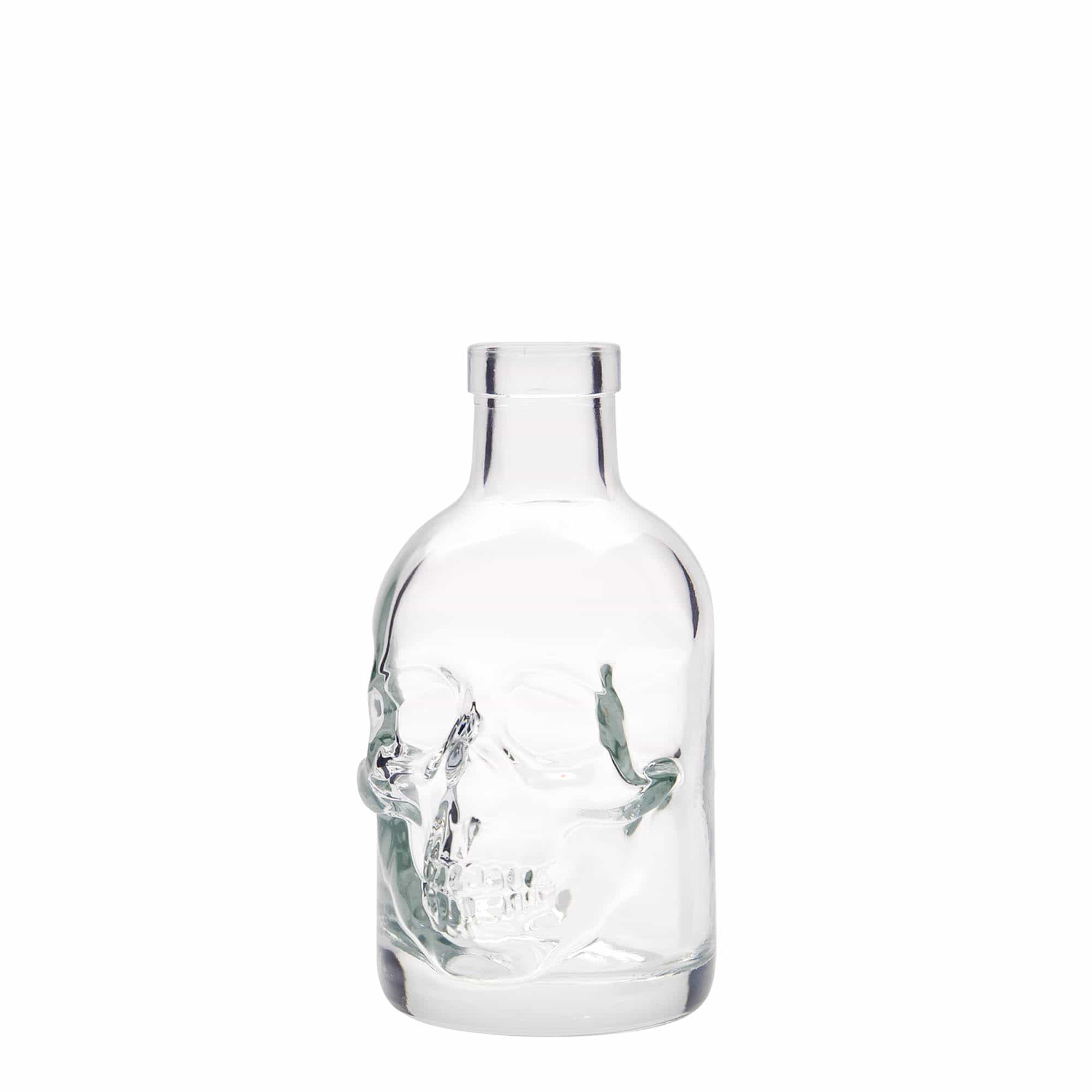 Bouteille en verre de 200 ml « Tête de mort », ouverture : liège Bouteille en verre de 200 ml « Tête de mort », ouverture : liège