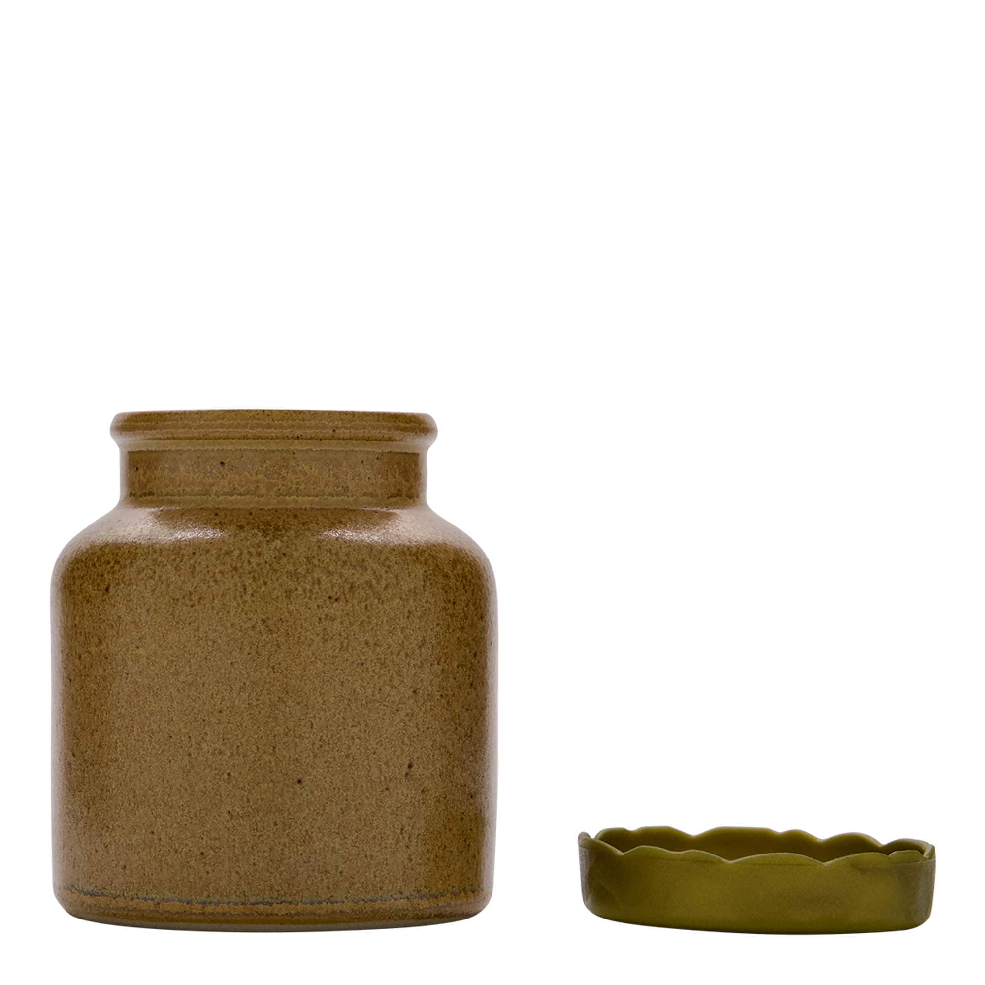 Pot en grès de 270 ml, céramique, brun-cristal, ouverture : couvercle à emboîtement