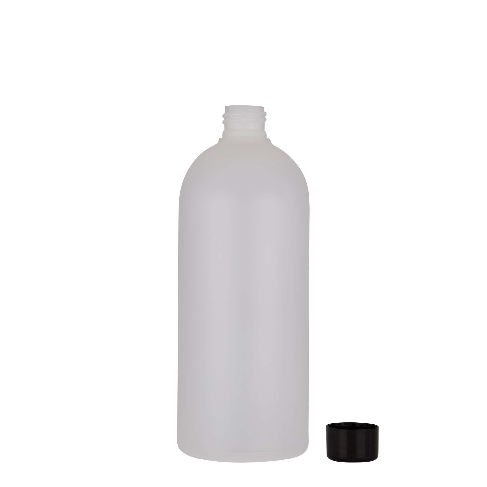Bouteille en plastique 500 ml « Tuffy », HDPE, naturel, ouverture : 24/410