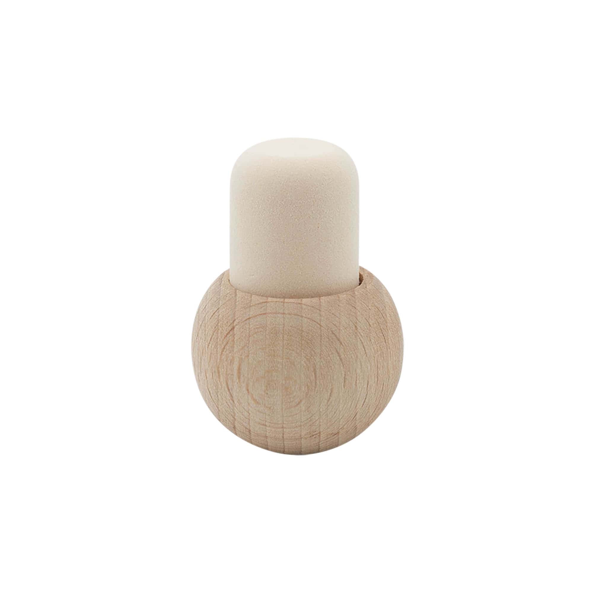 Bouchon à prise 19 mm « boule », bois/plastique, pour embouchure : liège Bouchon à prise 19 mm « boule », bois/plastique, pour embouchure : liège