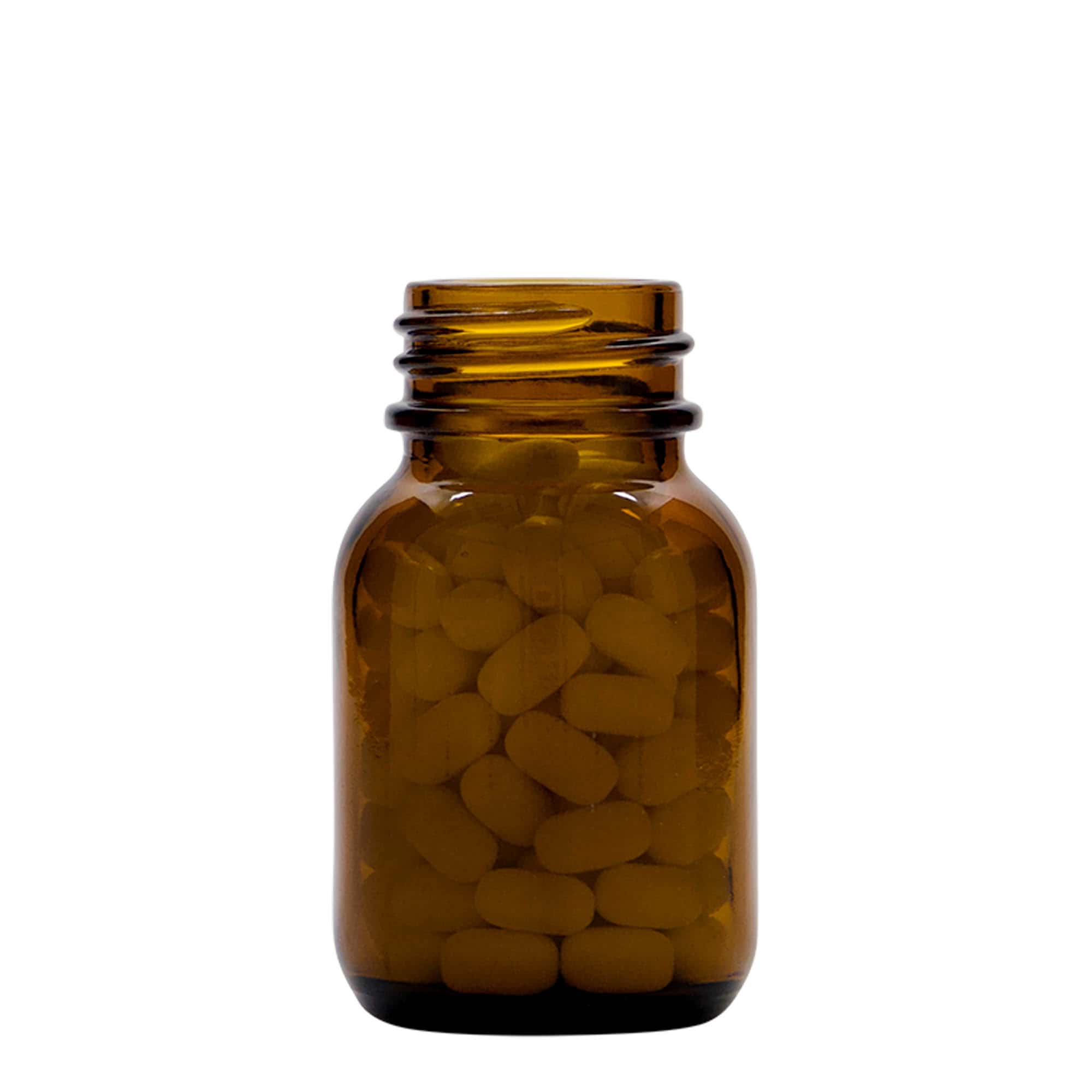 50 ml flacon à col large, brun, ouverture : DIN 32