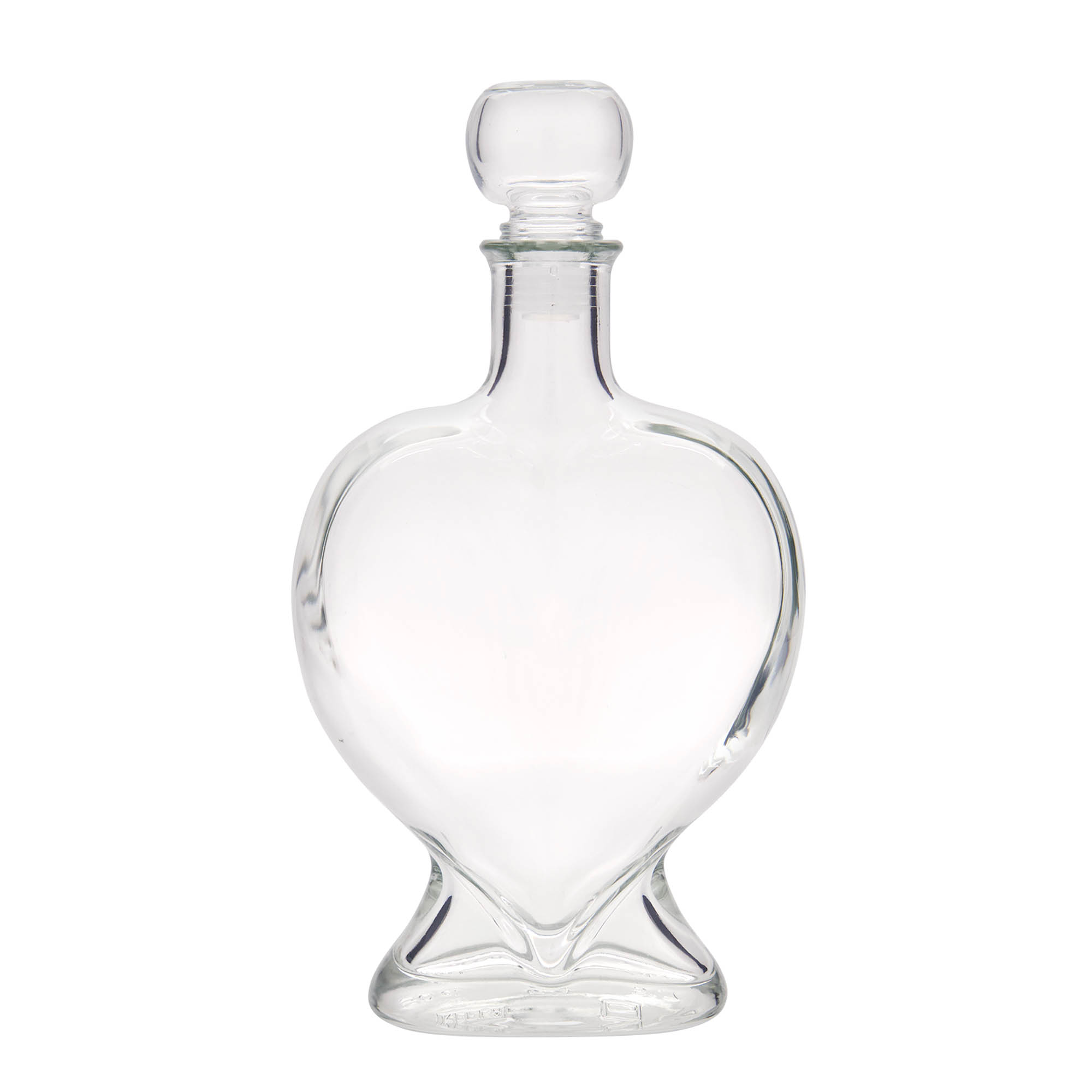 Bouteille en verre 500 ml « Cœur », ouverture : bouchon en liège Bouteille en verre 500 ml « Cœur », ouverture : bouchon en liège